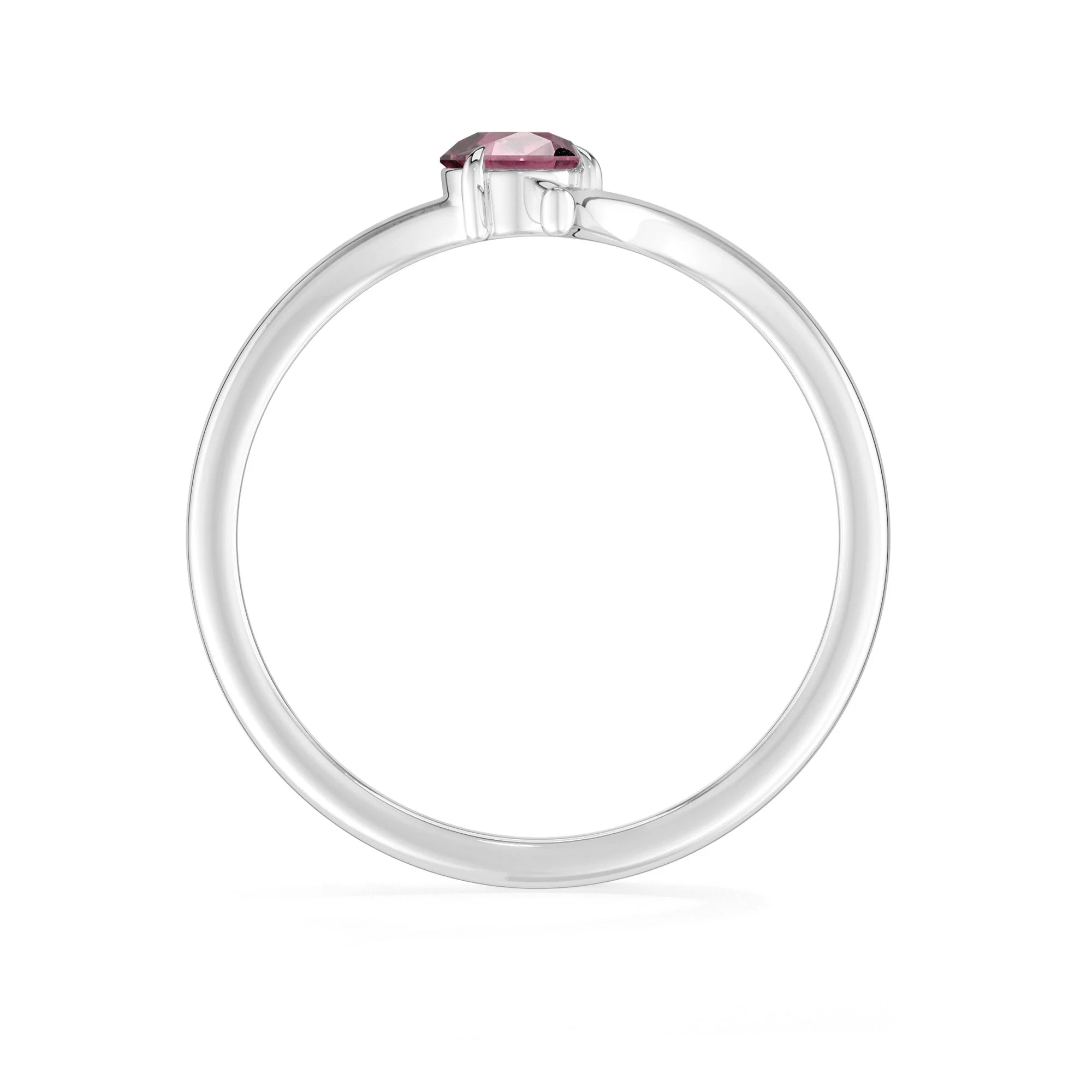 natural pink tourmaline ring for women in sterling silver