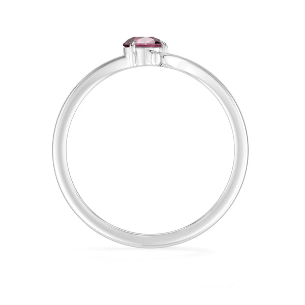 natural pink tourmaline ring for women in sterling silver