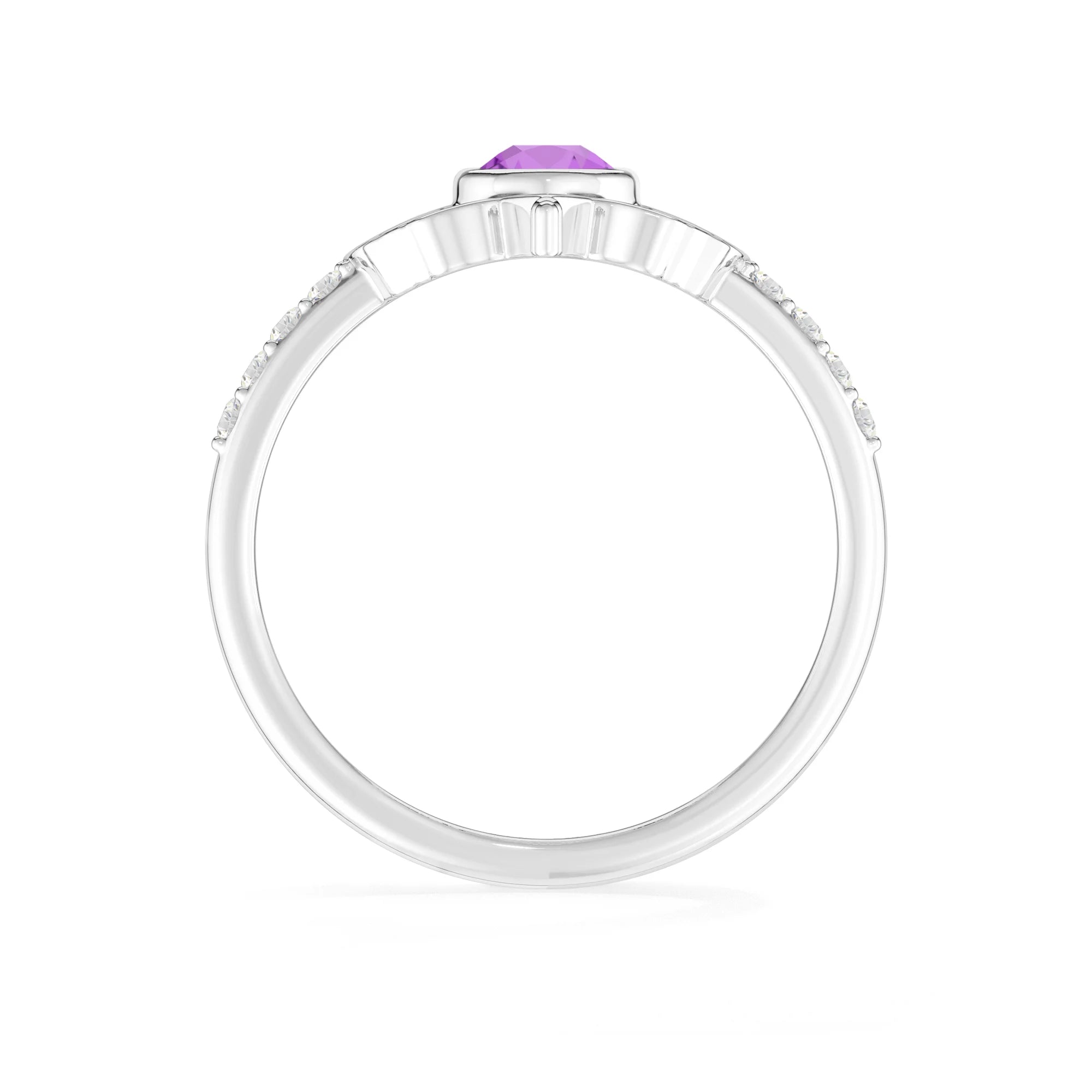 amethyst bezel-set ring