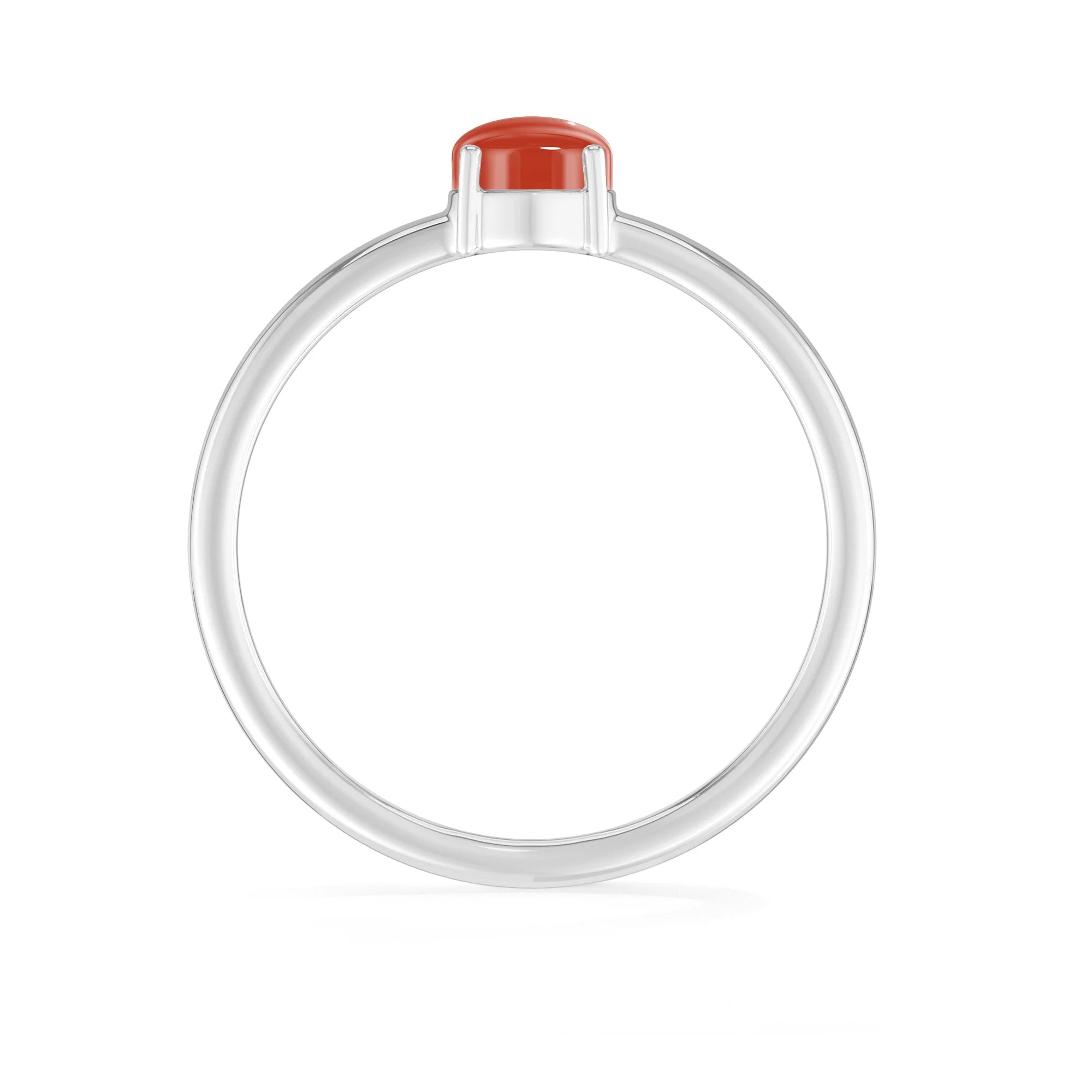 rose quartz stackable prong-set ring