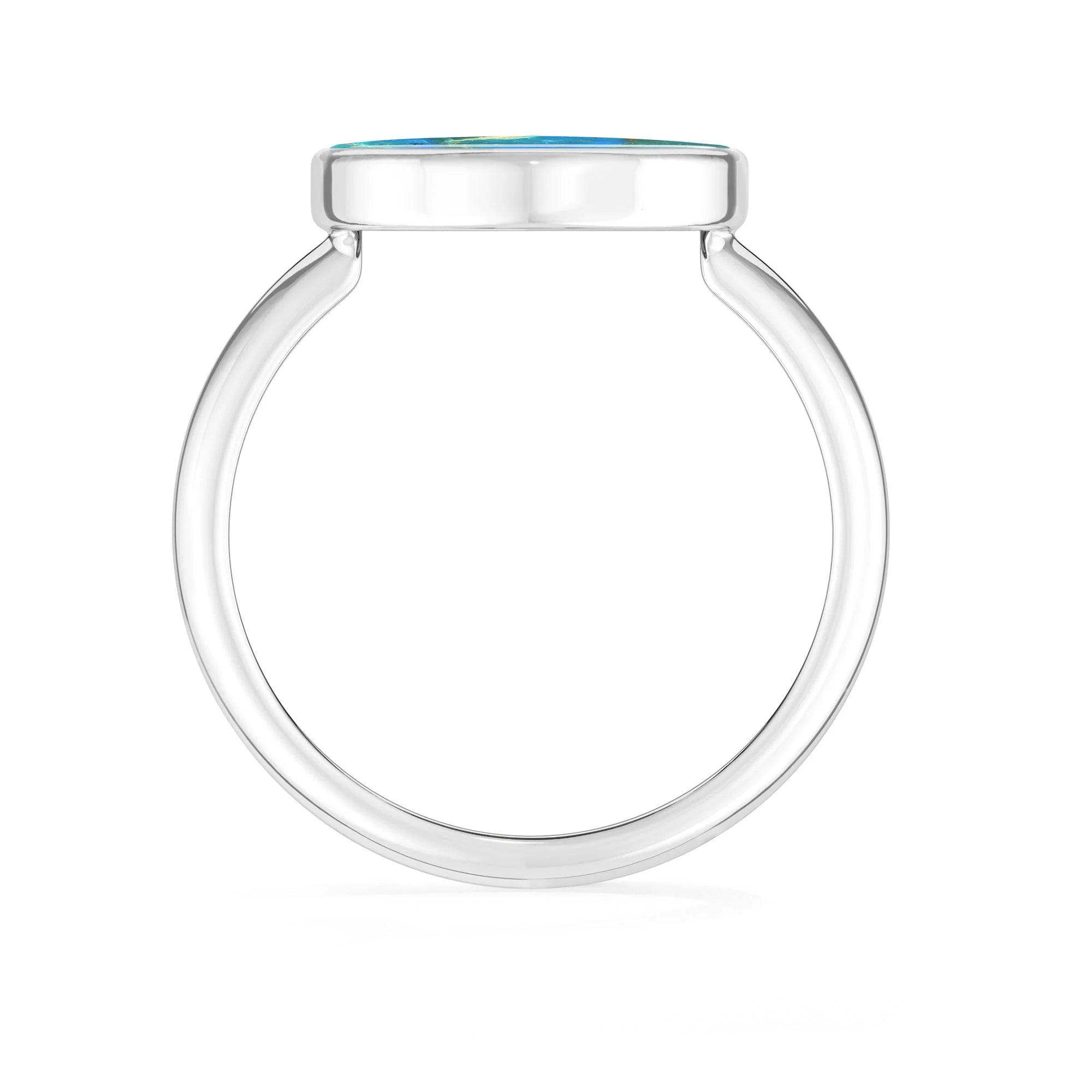peruvian-opal bezel-set ring