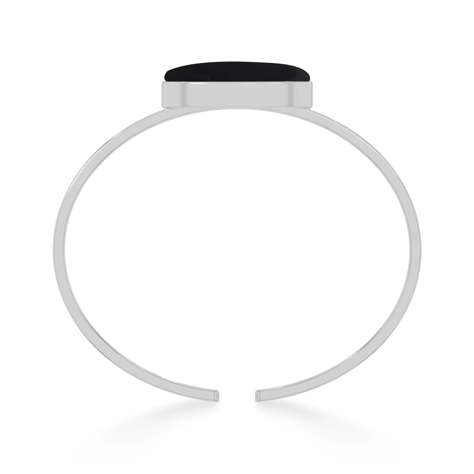Natural Cab Shungite Oval Twister Bracelets For Women in Sterling Silver