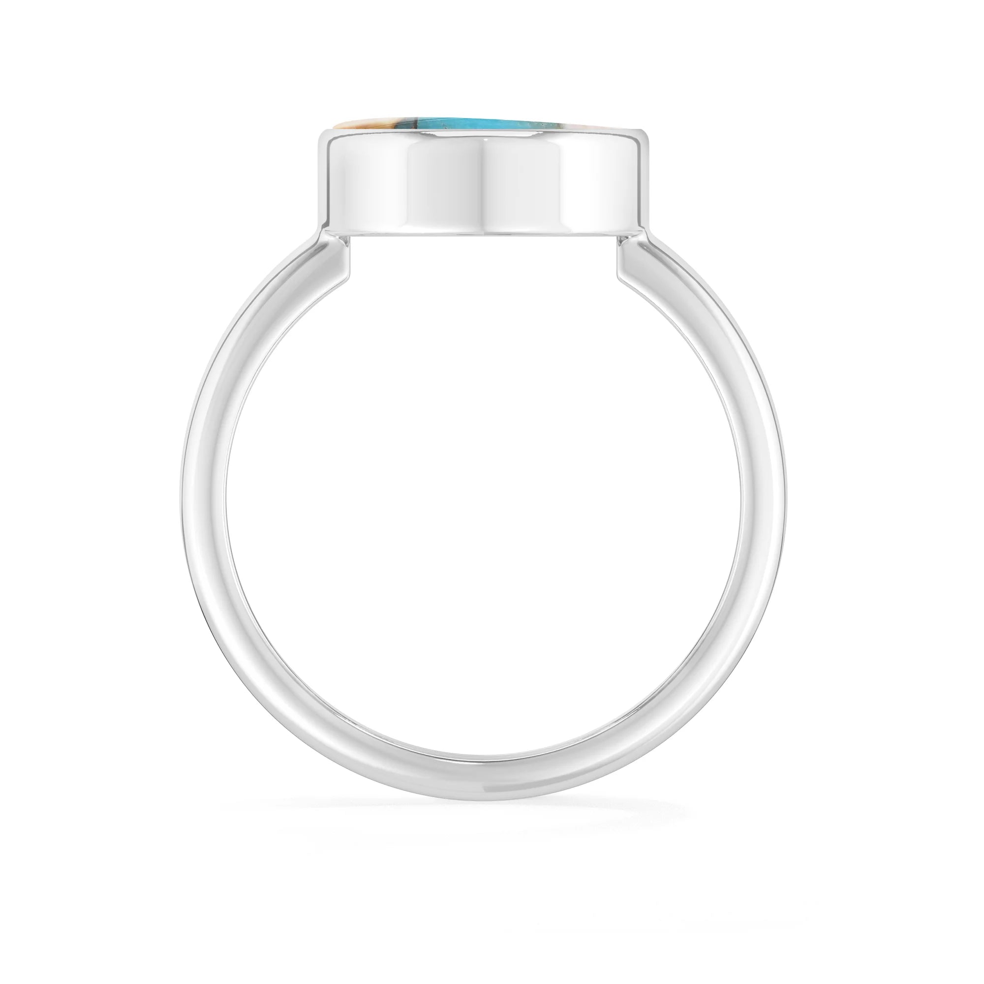 spiny-oyster-turquoise bezel-set ring
