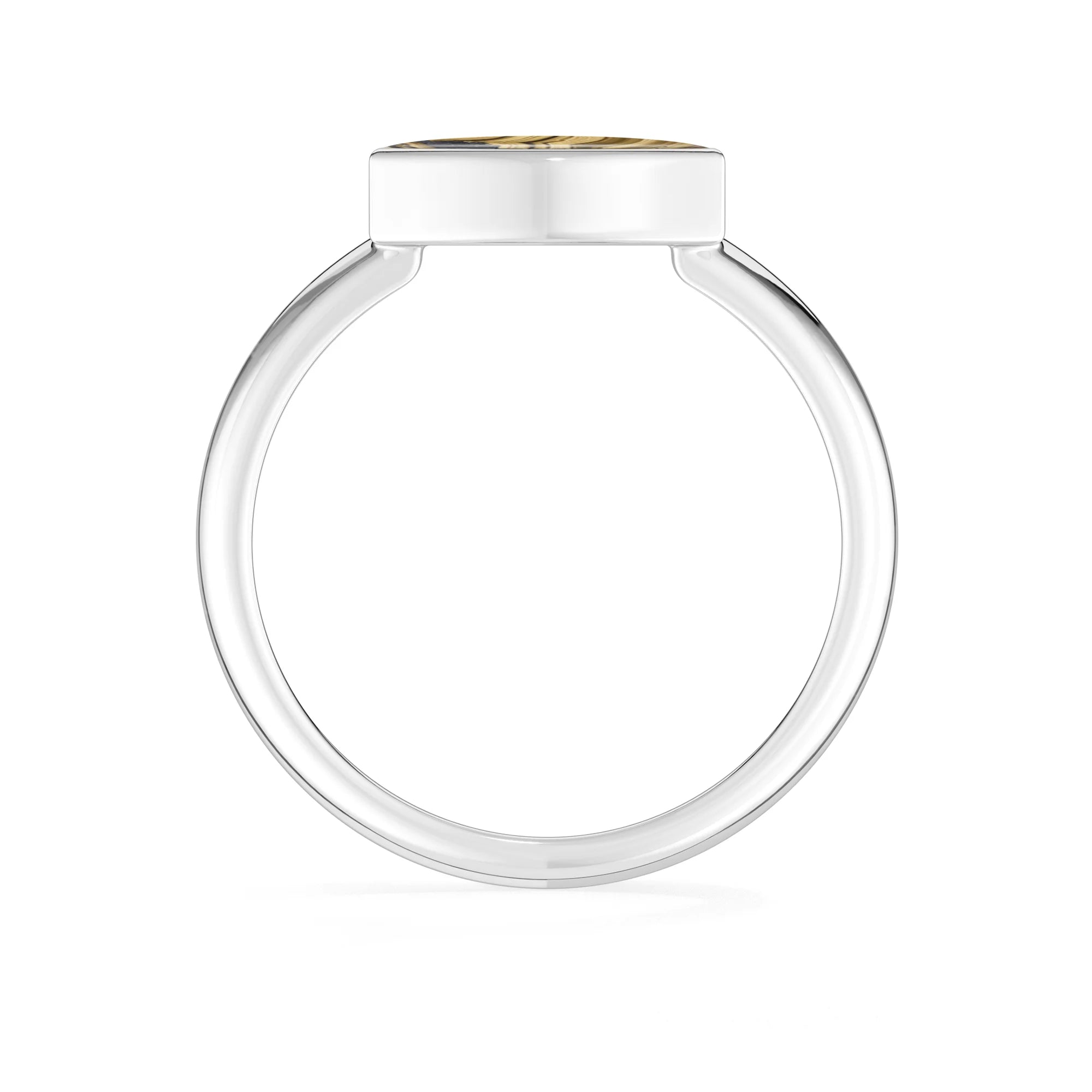 schalenblende bezel-set ring