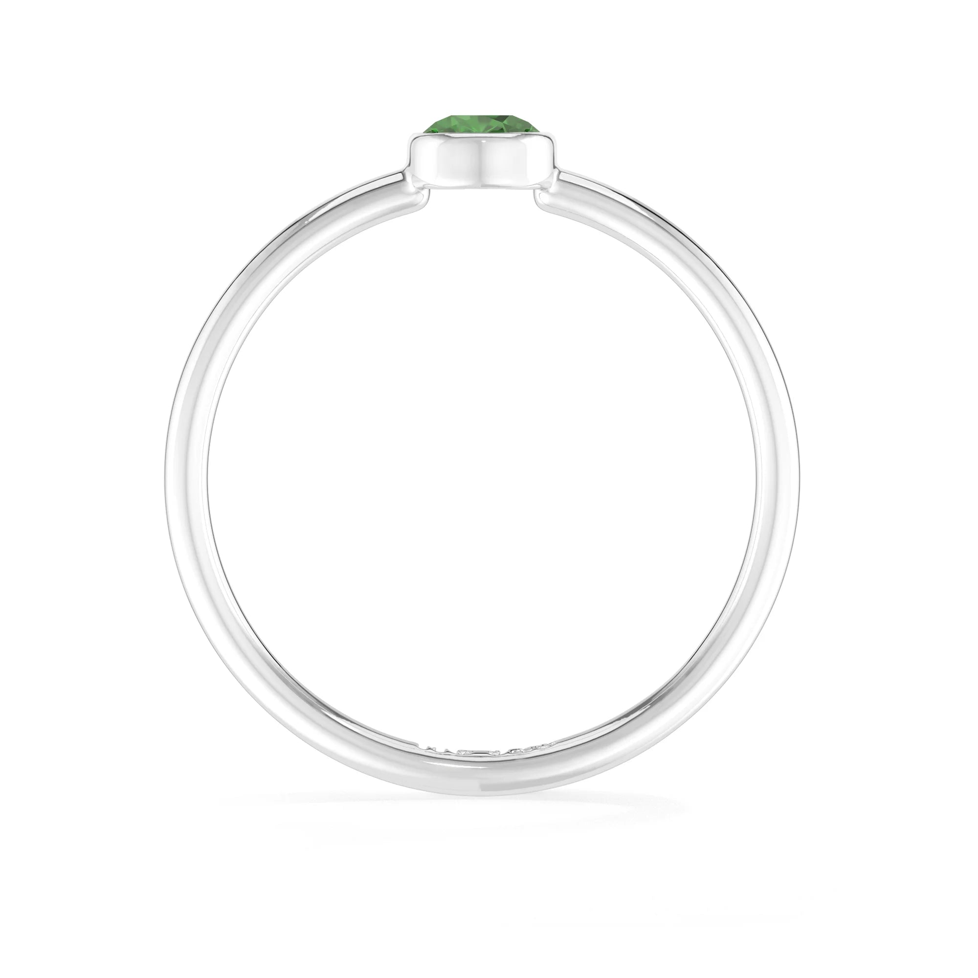 chrome Diopside stackable bezel-set ring