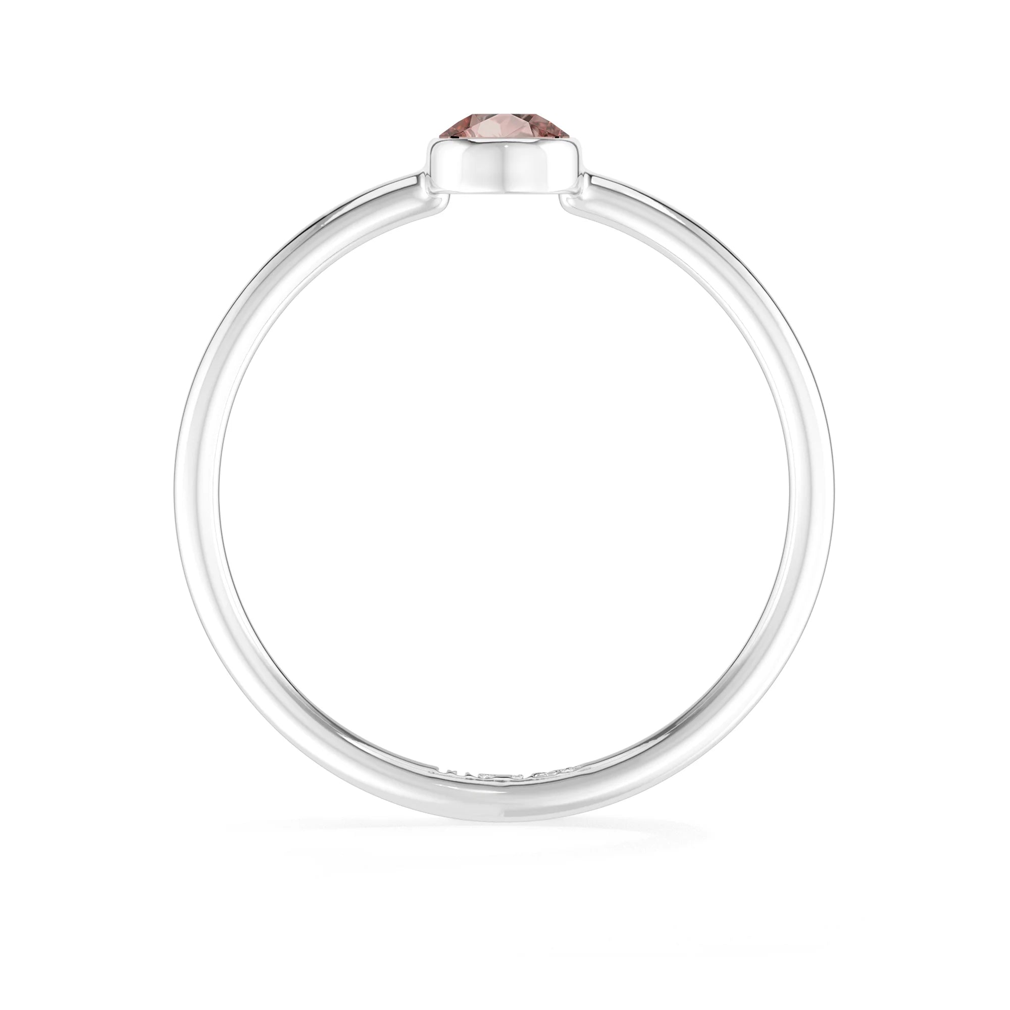 rose quartz stackable bezel-set ring