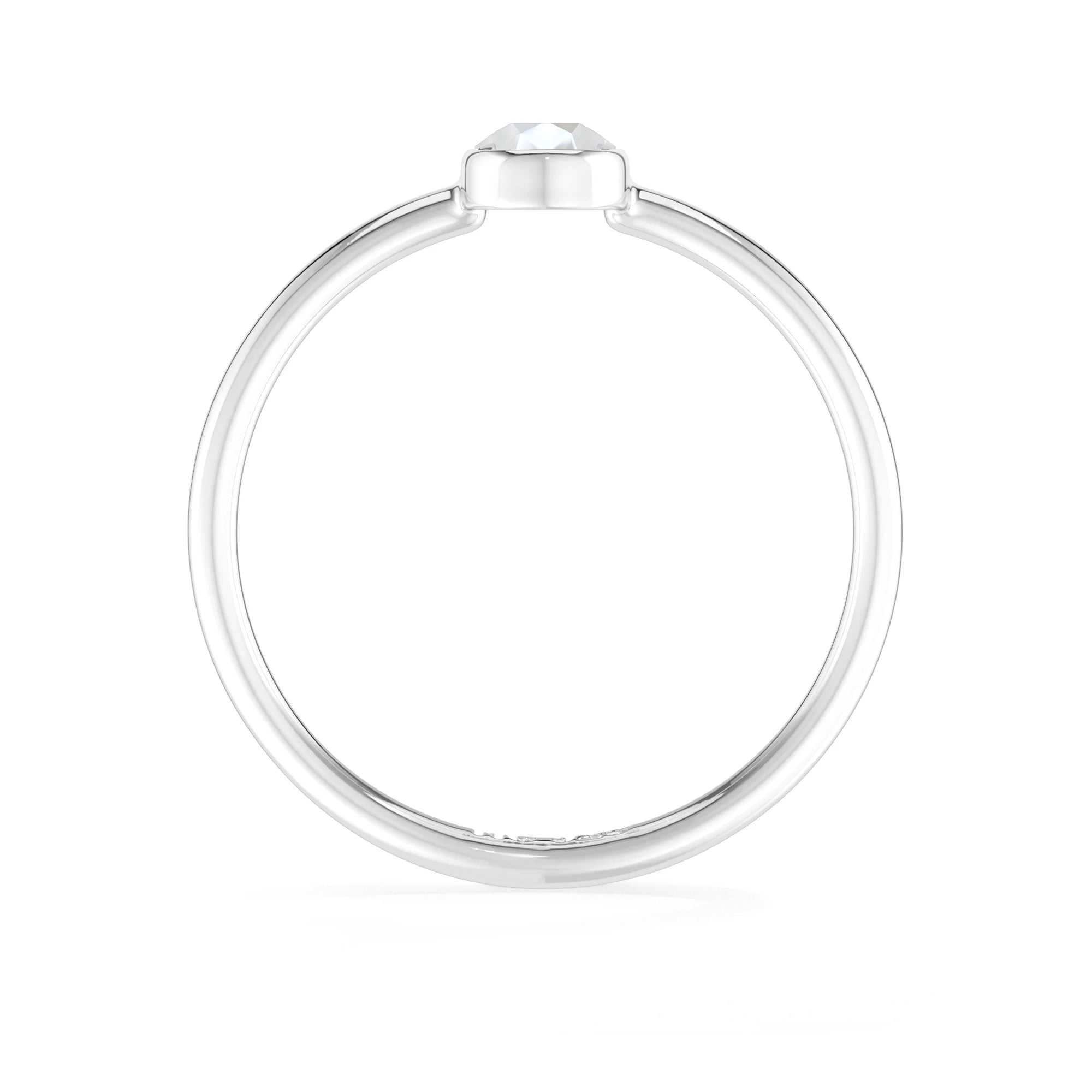 rainbow moonstone stackable bezel-set ring