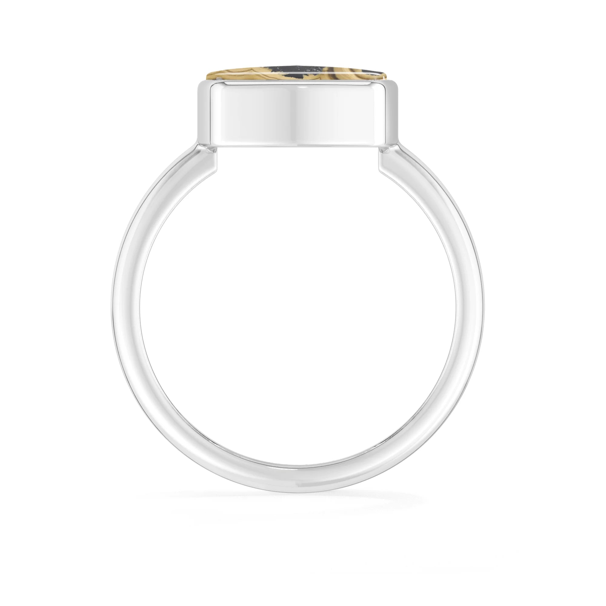 schalenblende bezel-set ring