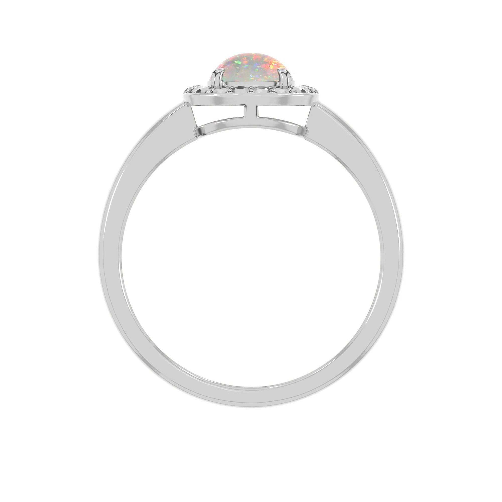 ethiopian-opal stackable prong-set ring
