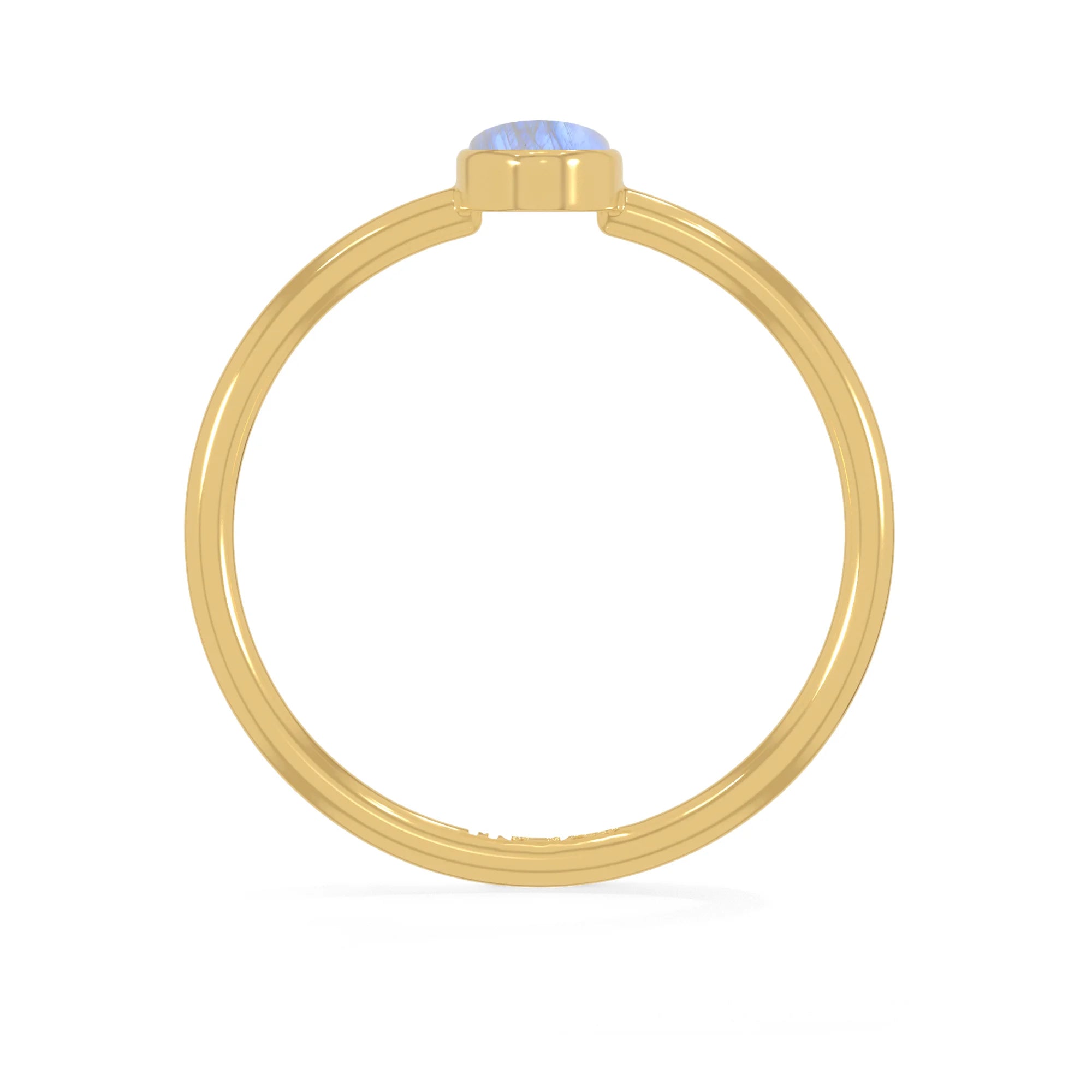 rainbow moonstone bezel-set ring