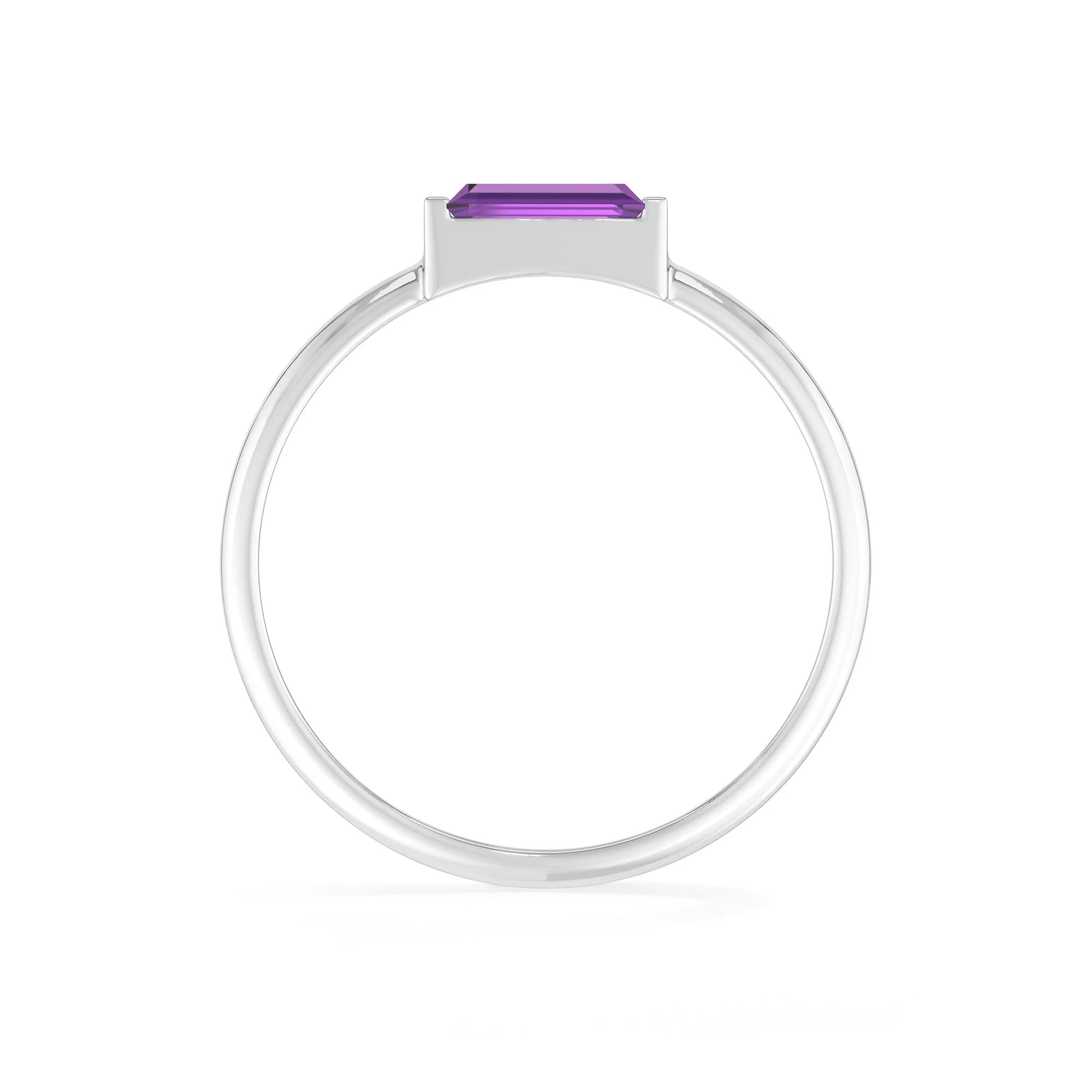 amethyst bezel-set ring