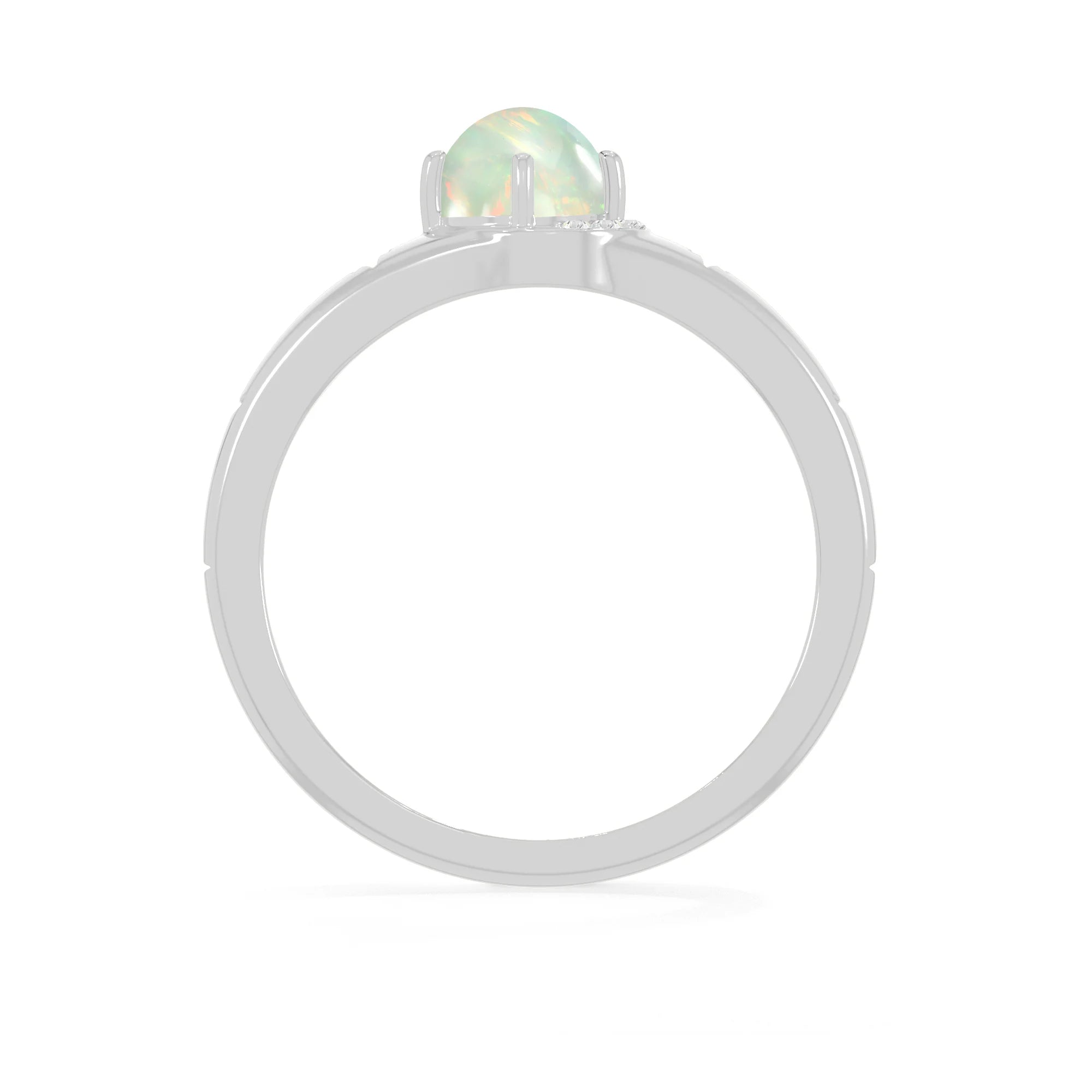 ethiopian-opal-moissanite prong-set ring