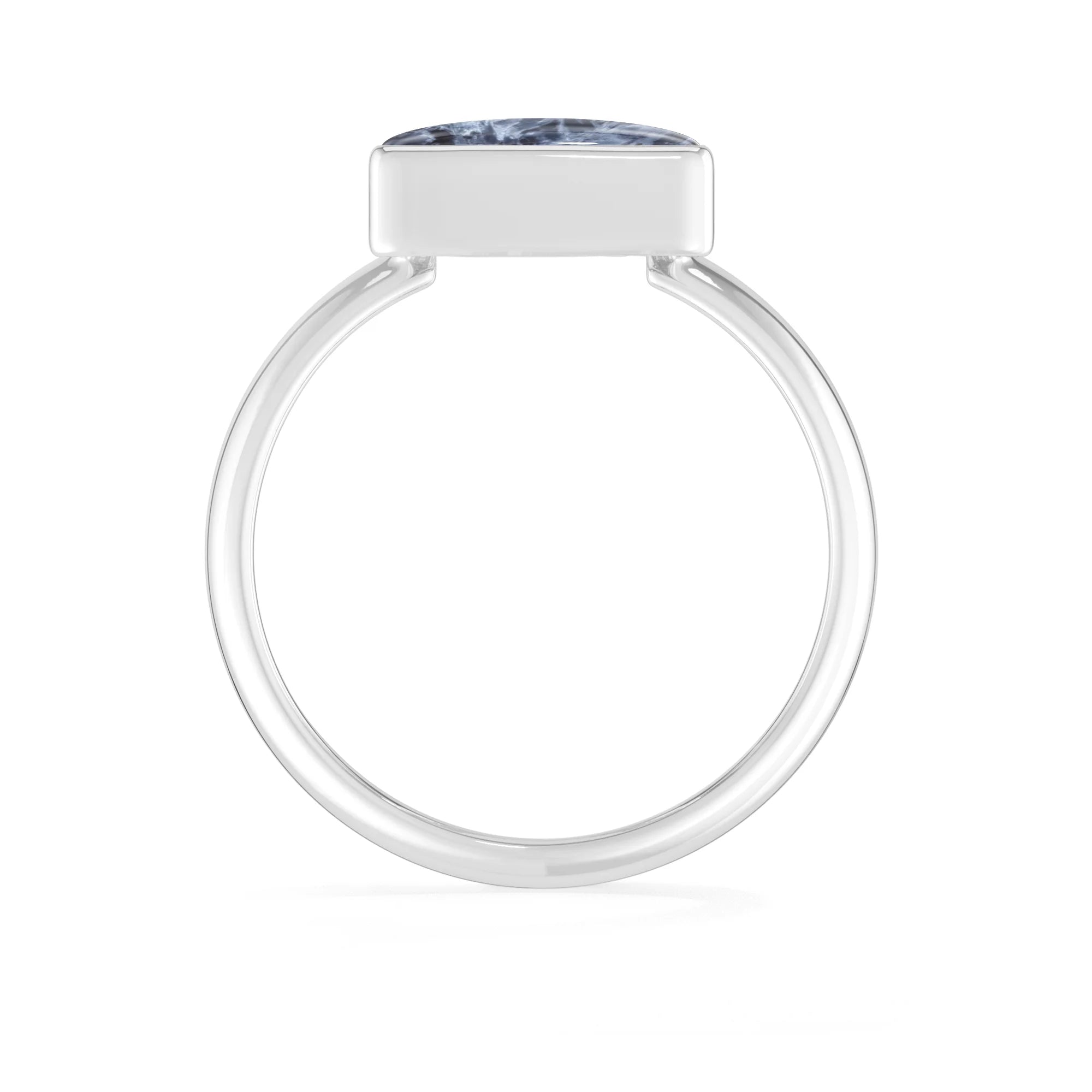 pietersite bezel-set ring