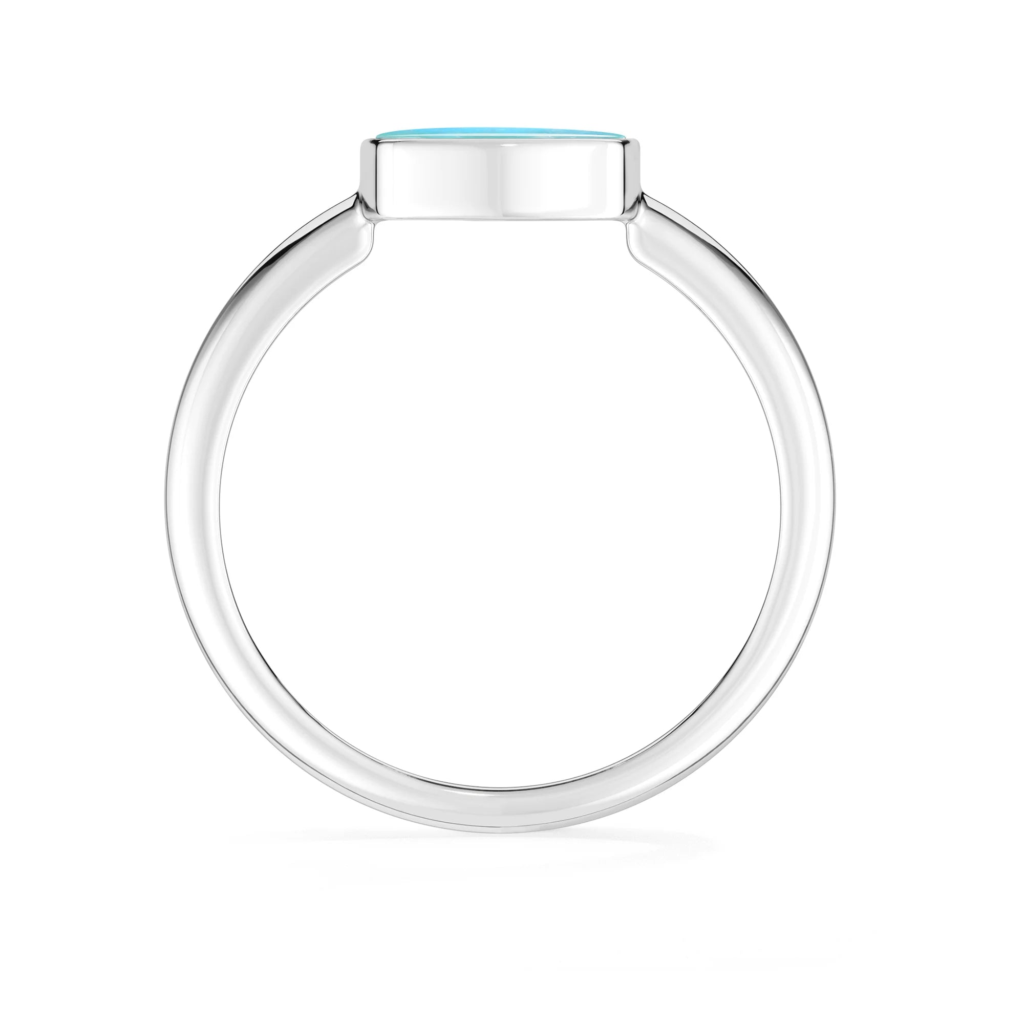red green-moonstone bezel-set ring