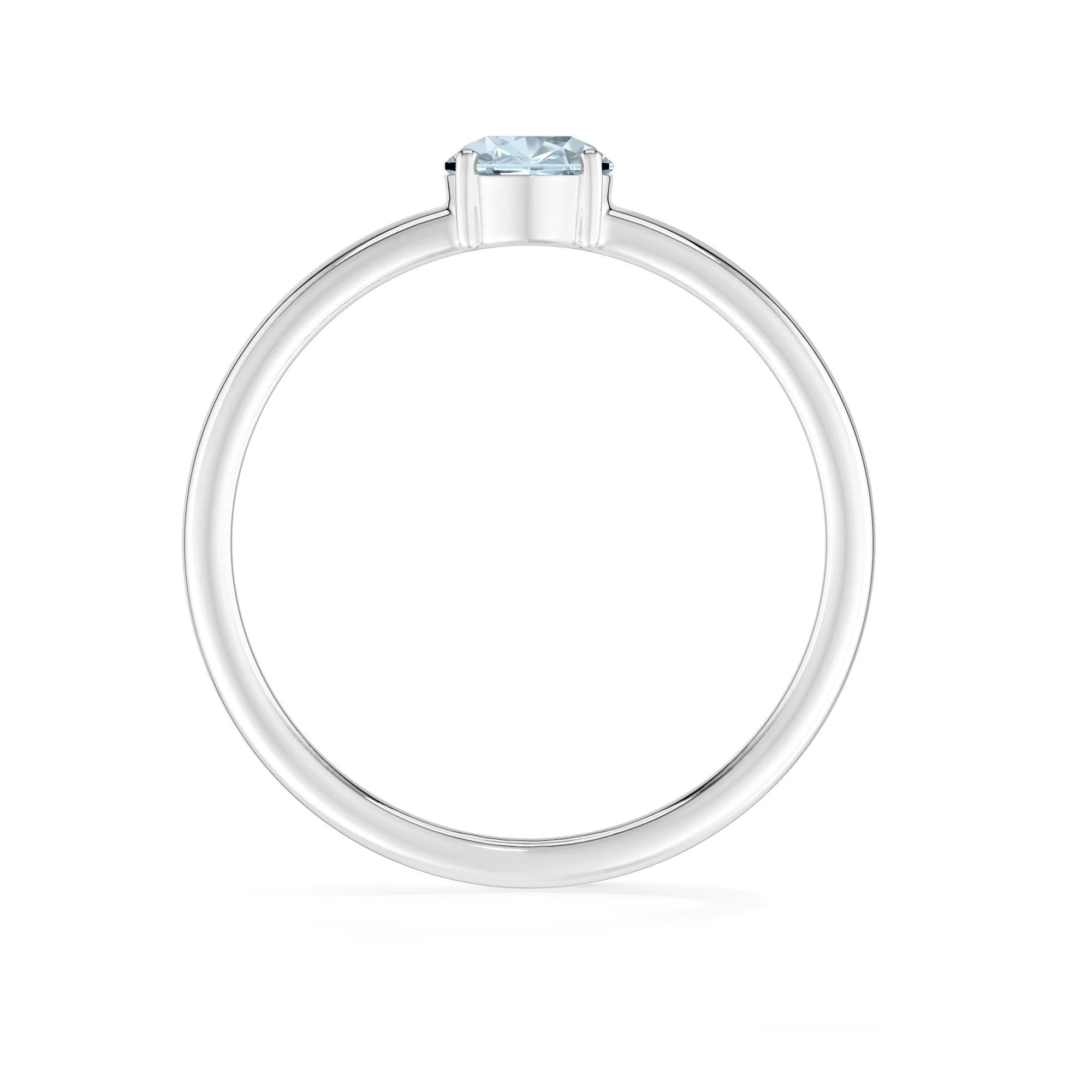 aquamarine stackable prong-set ring