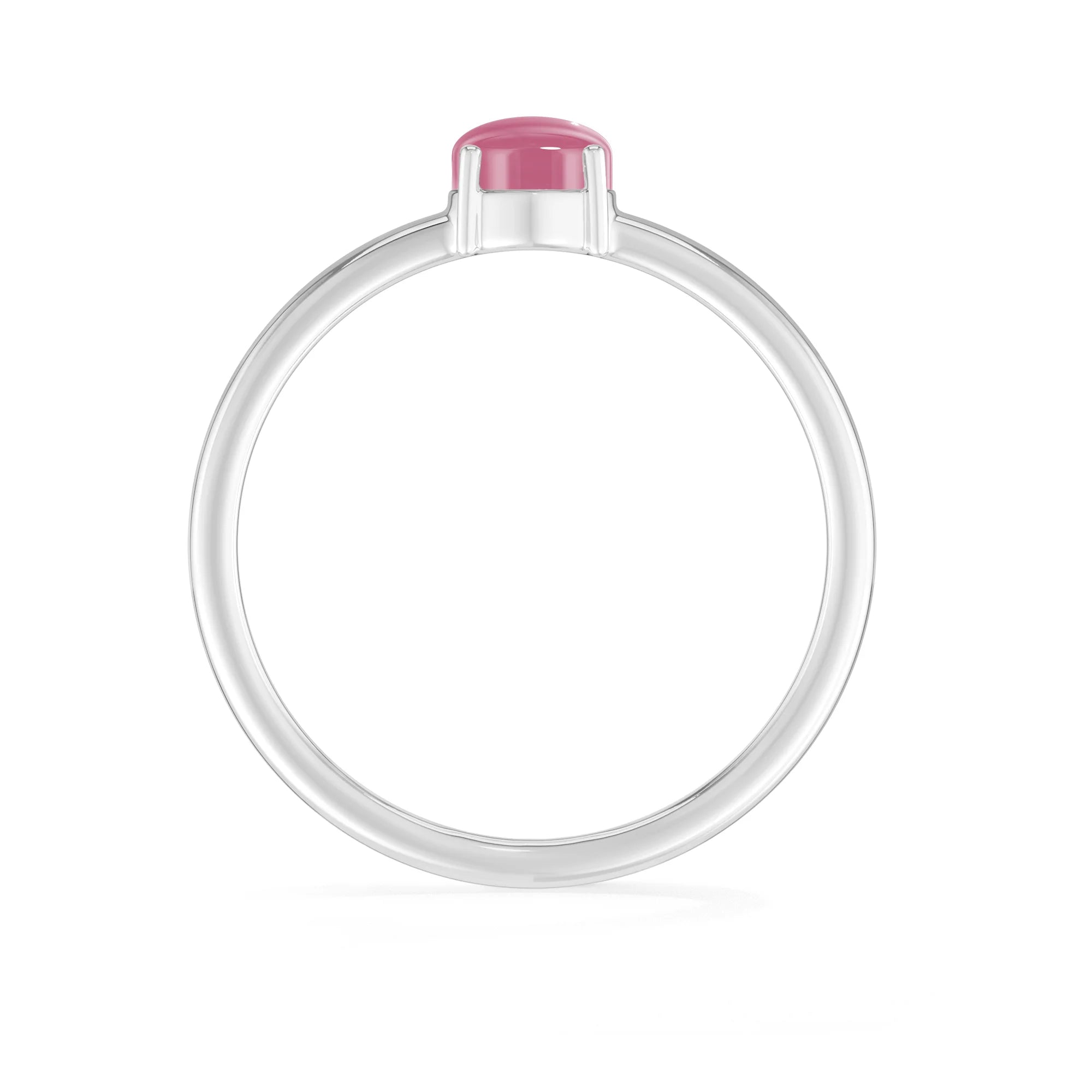 pink tourmaline stackable prong-set ring