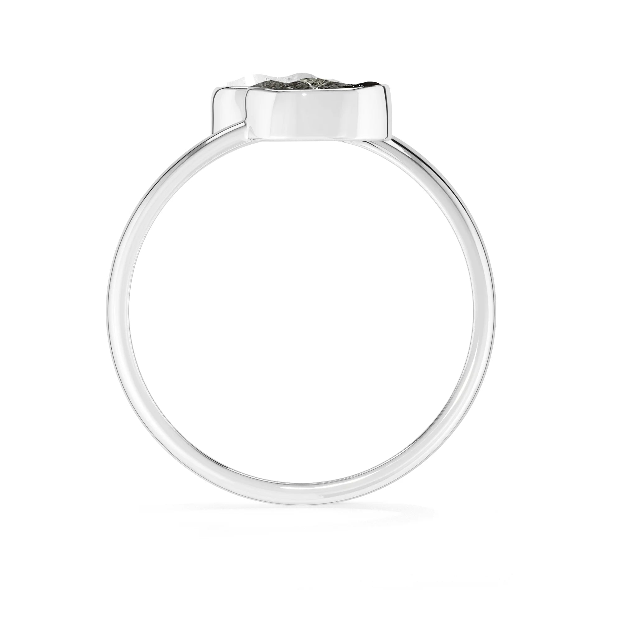 herkimer-meteorite bezel-set ring