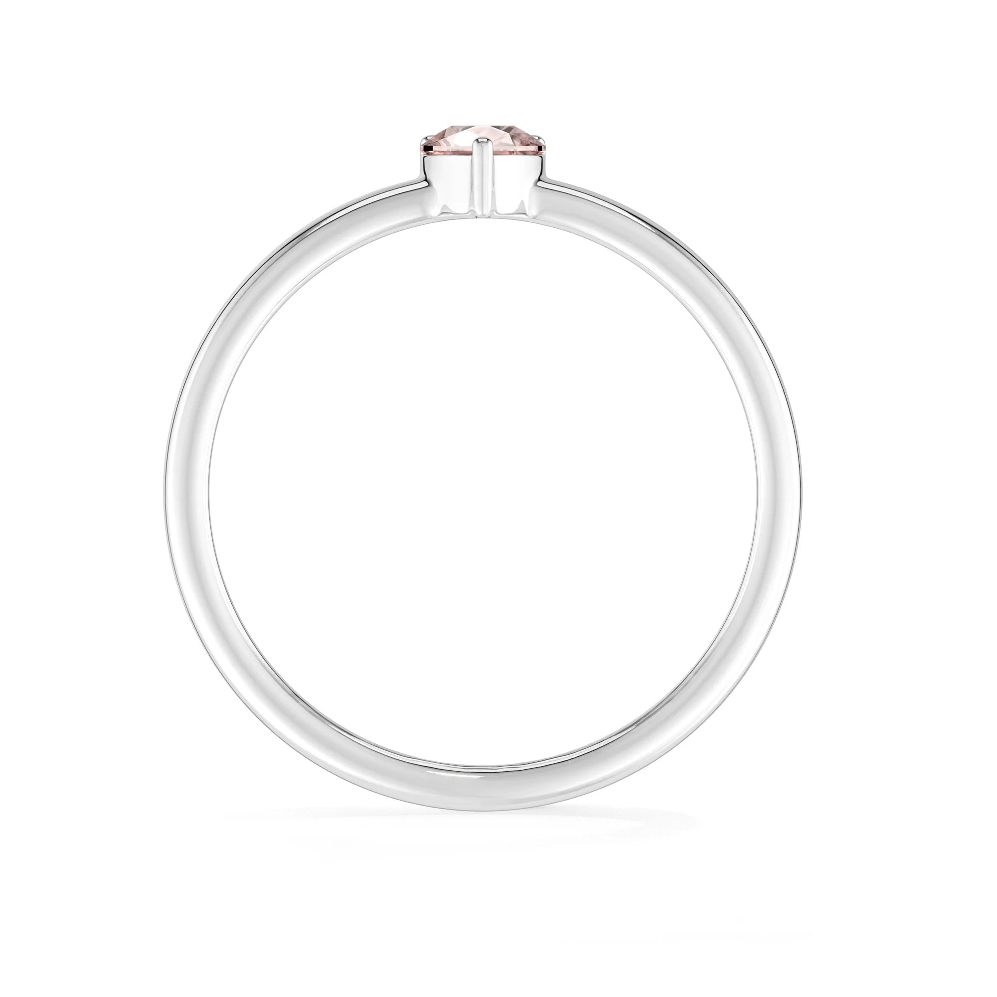 rose quartz stackable prong-set ring