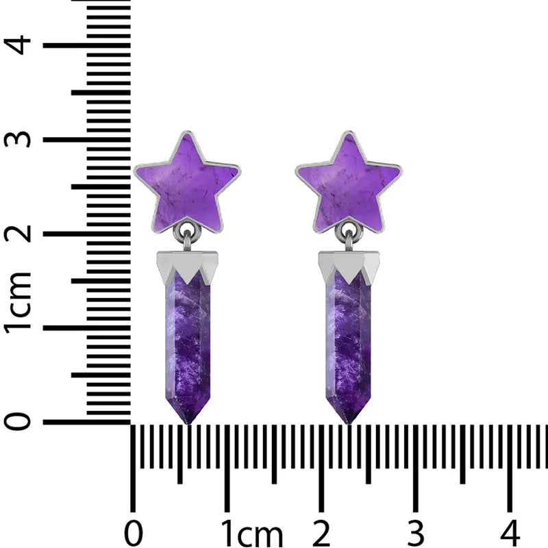 amethyst slice earrings