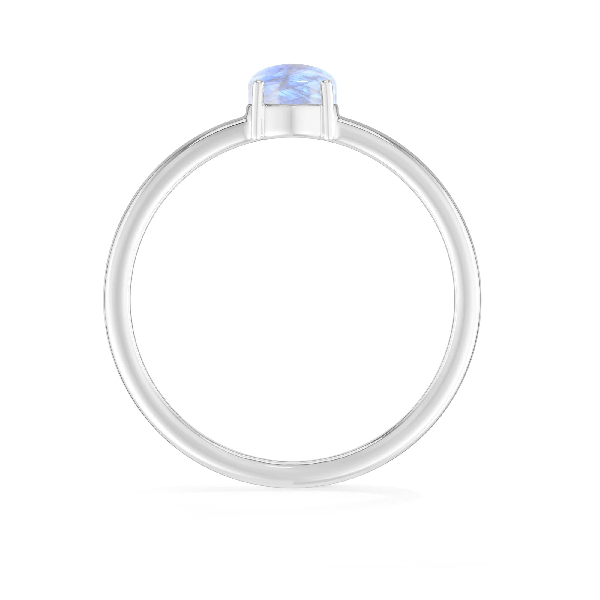 rainbow moonstone stackable prong-set ring