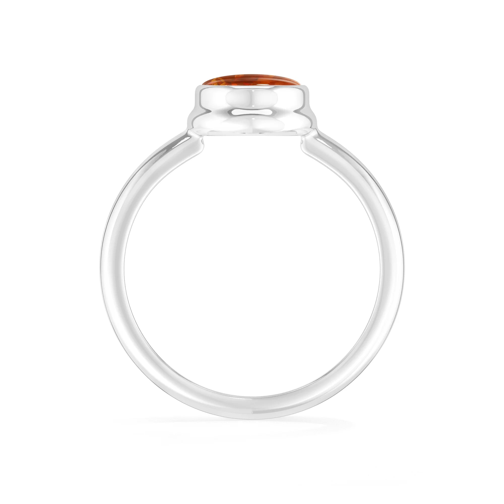amber bezel-set ring