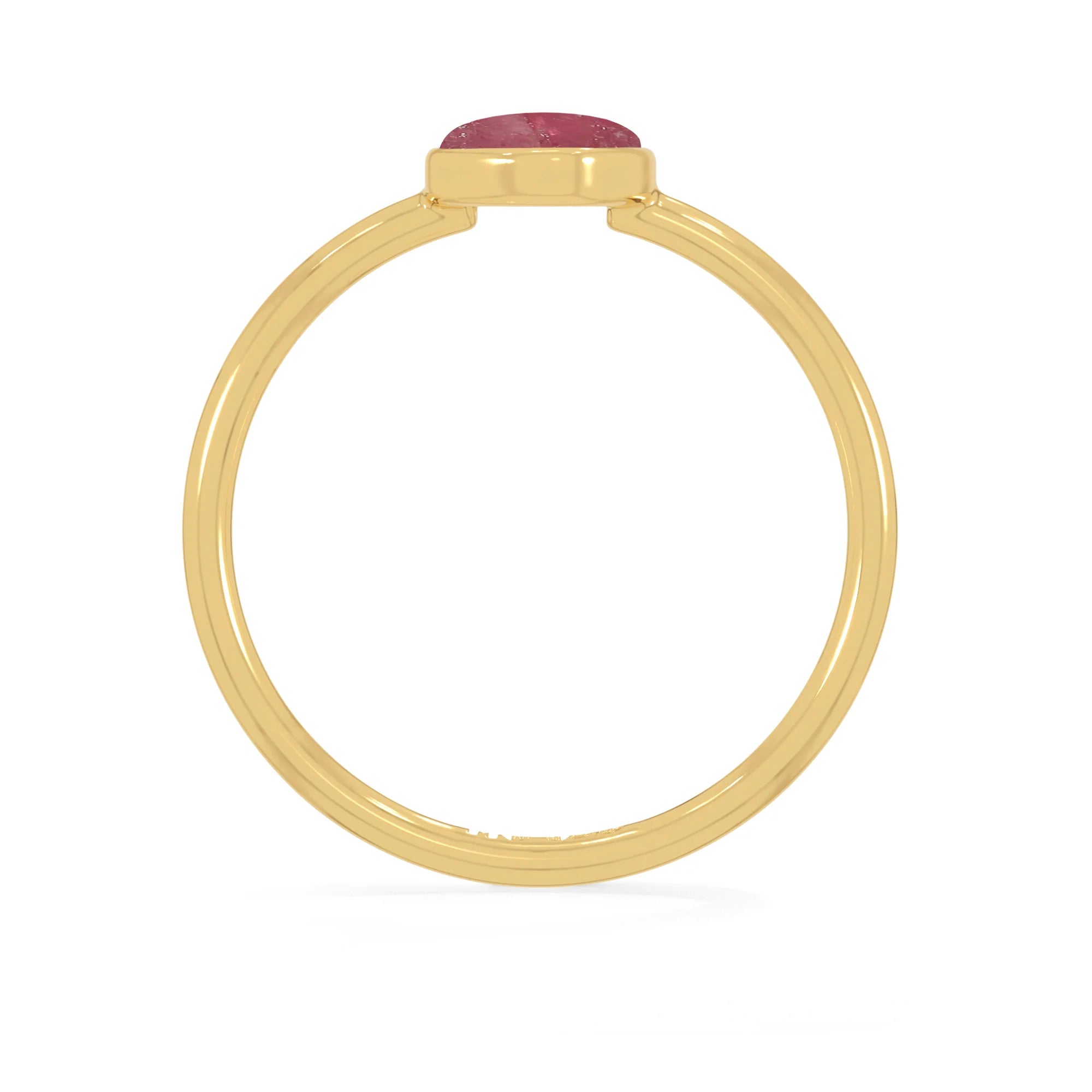 pink tourmaline stackable bezel-set ring