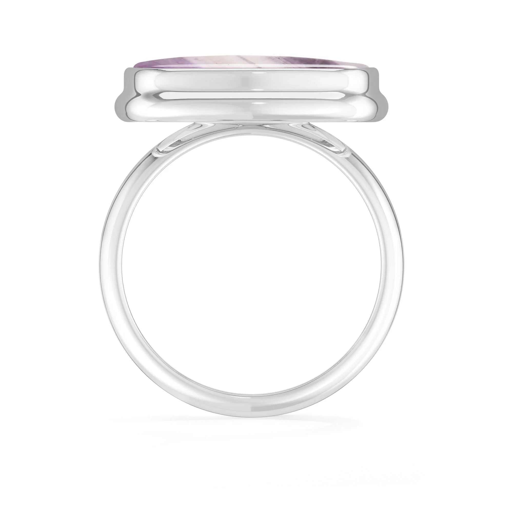 chevron-amethyst bezel-set ring