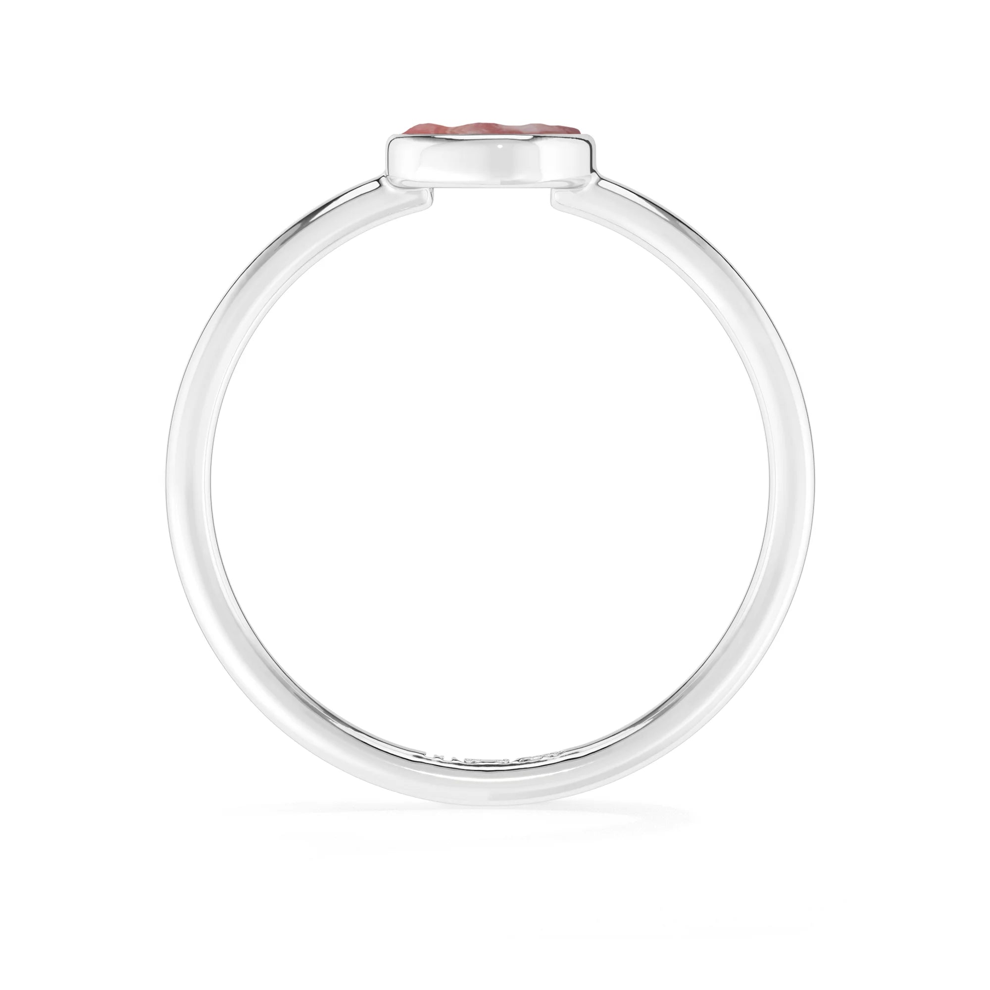 rhodochrosite stackable bezel-set ring