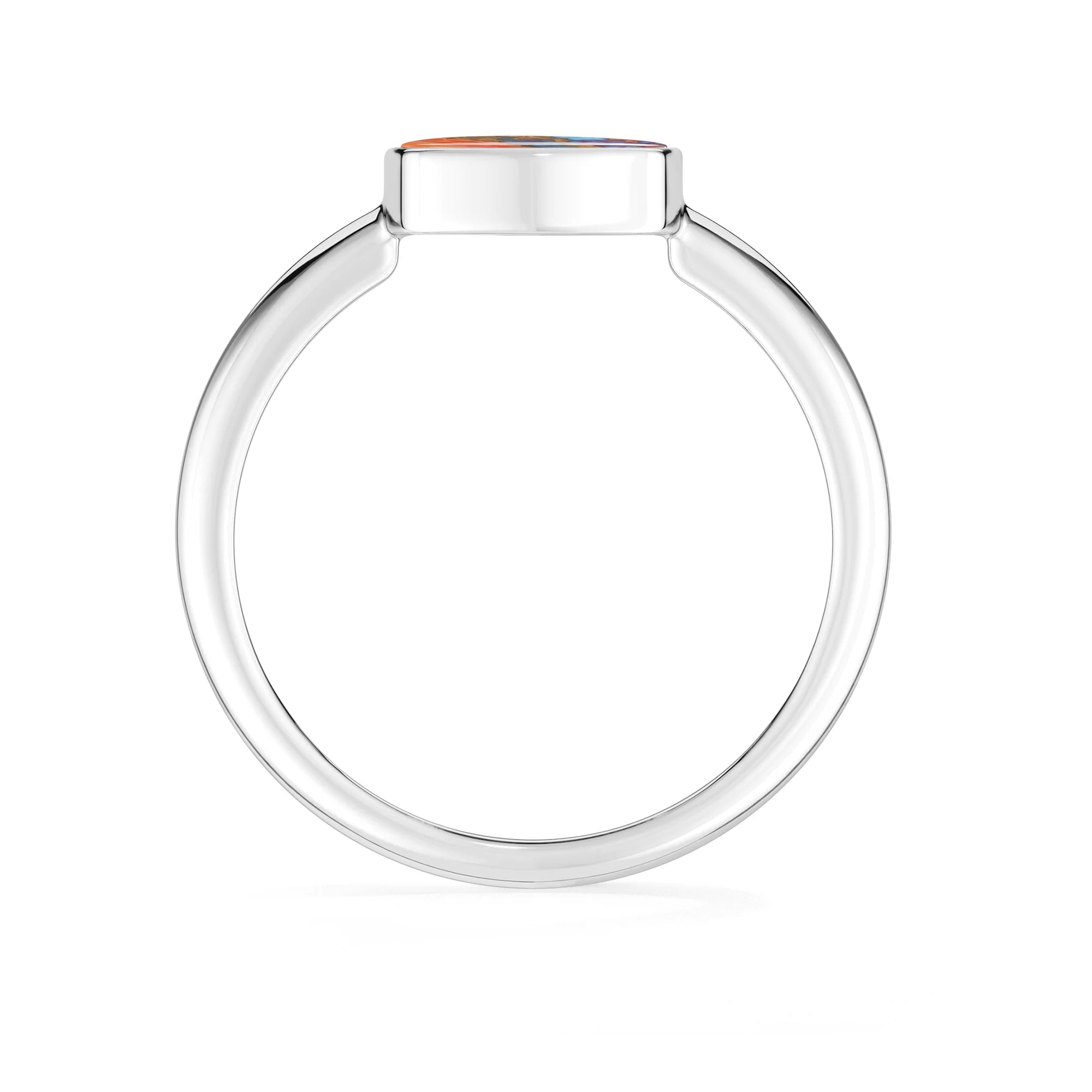 pink spiny-oyster bezel-set ring