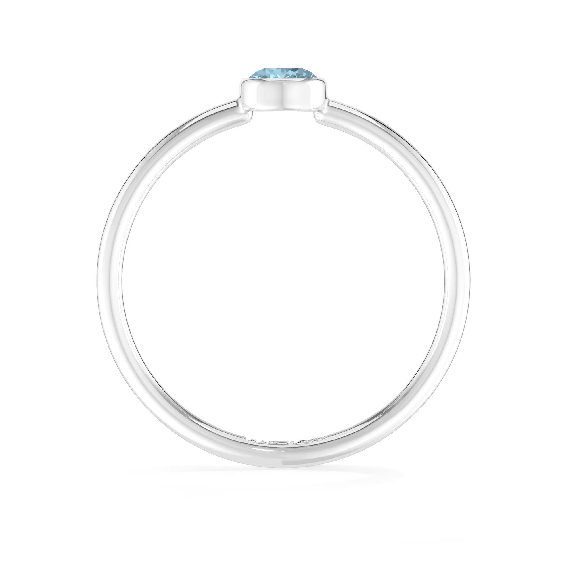 swiss blue topaz stackable bezel-set ring