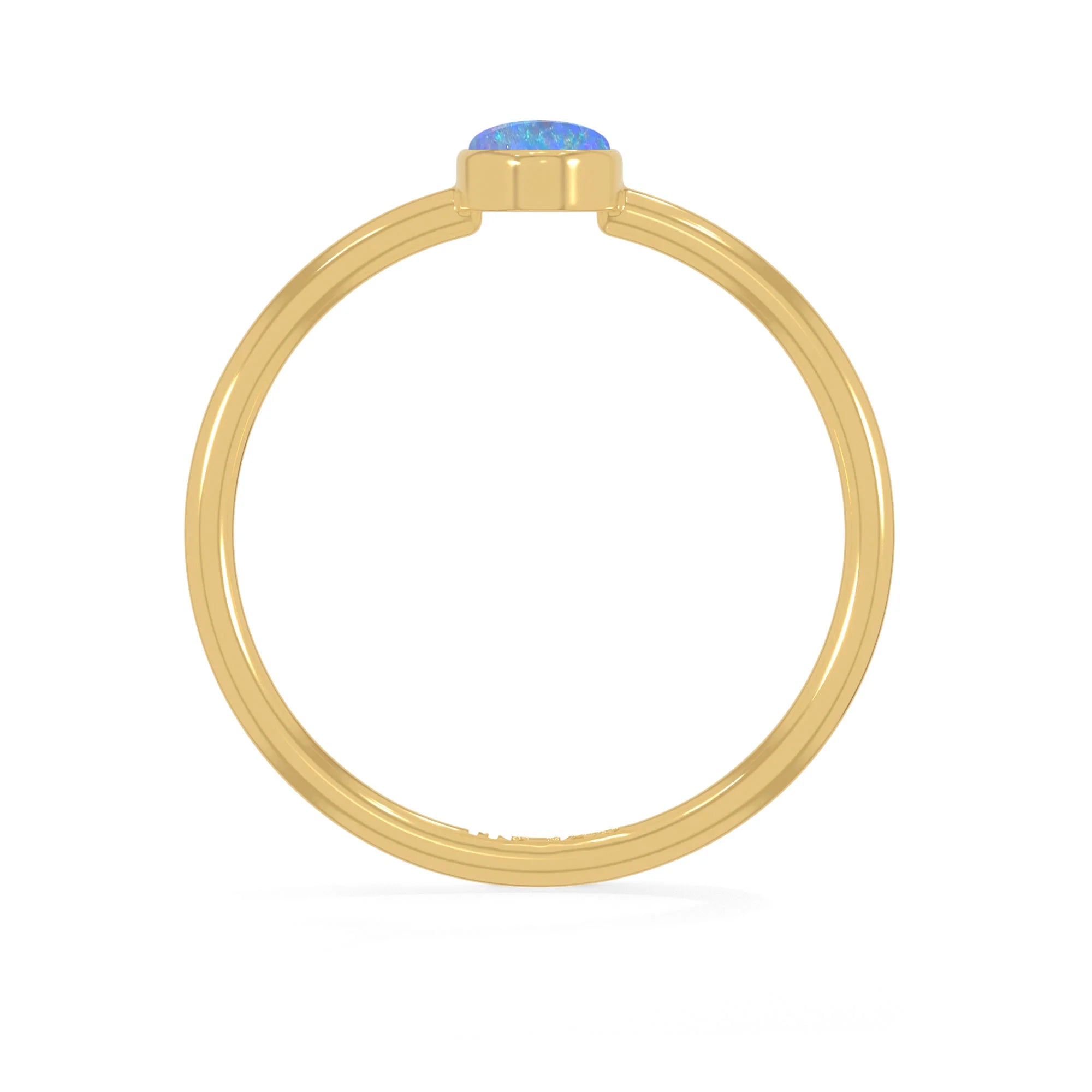 australian opal bezel-set ring