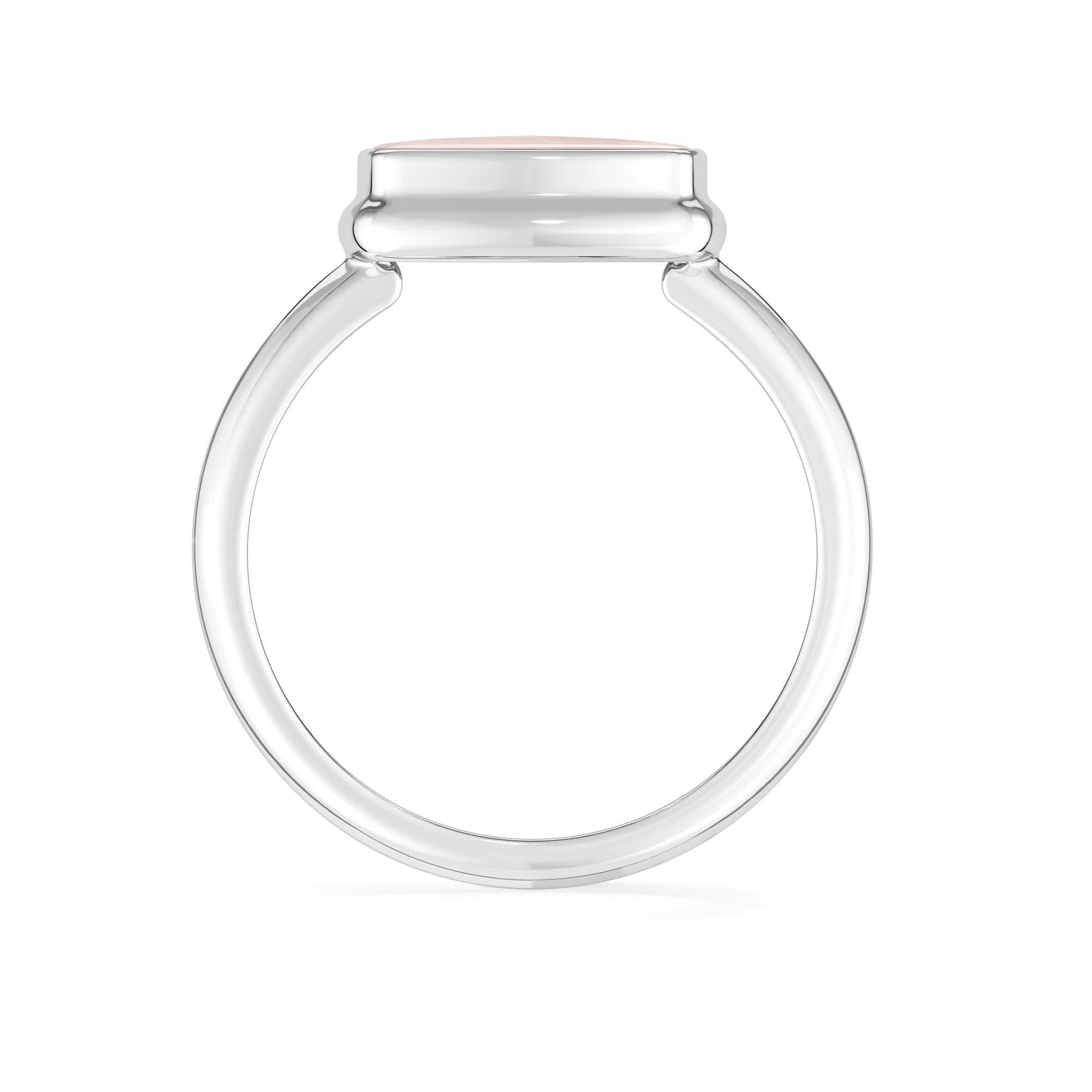 rose-quartz bezel-set ring