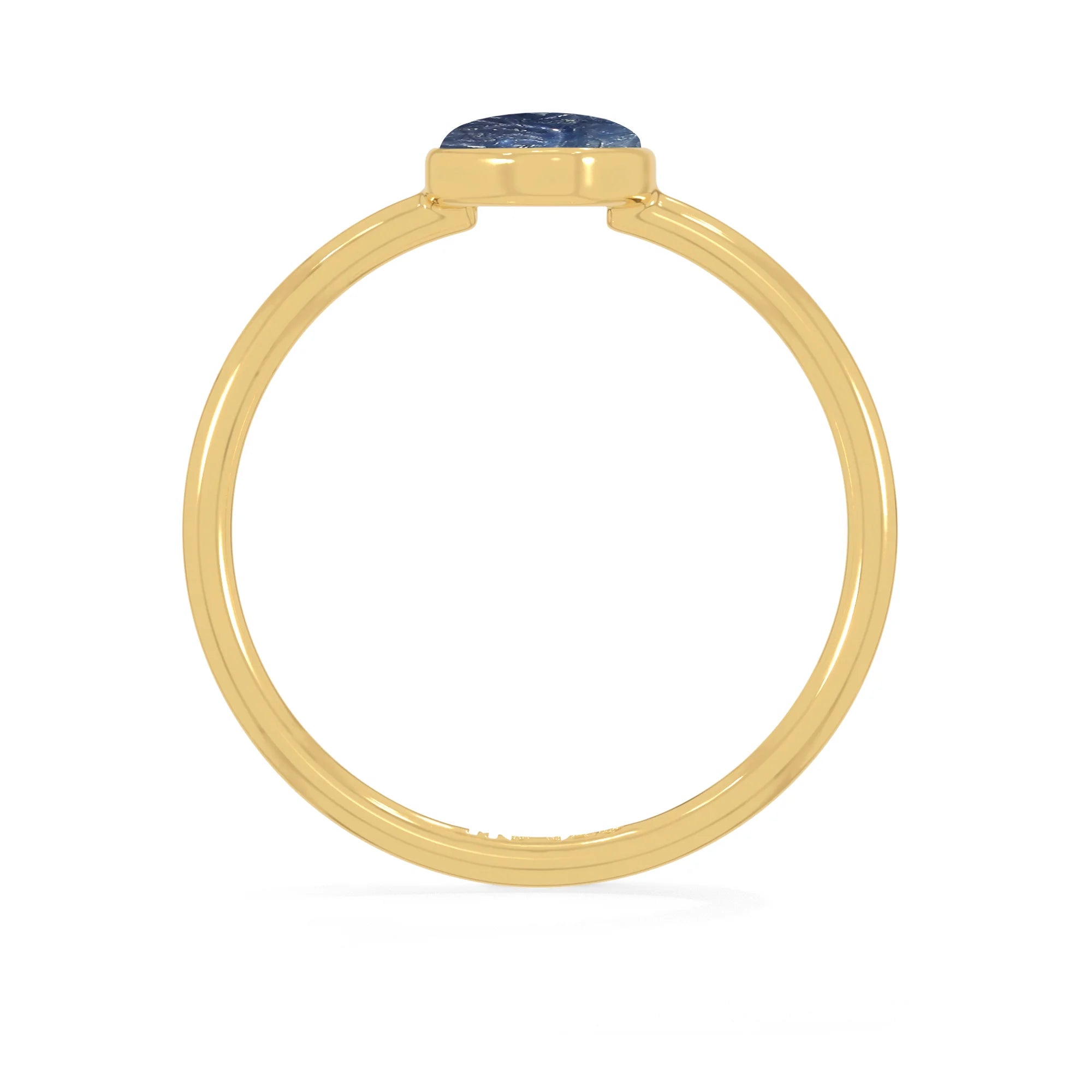blue sapphire stackable bezel-set ring