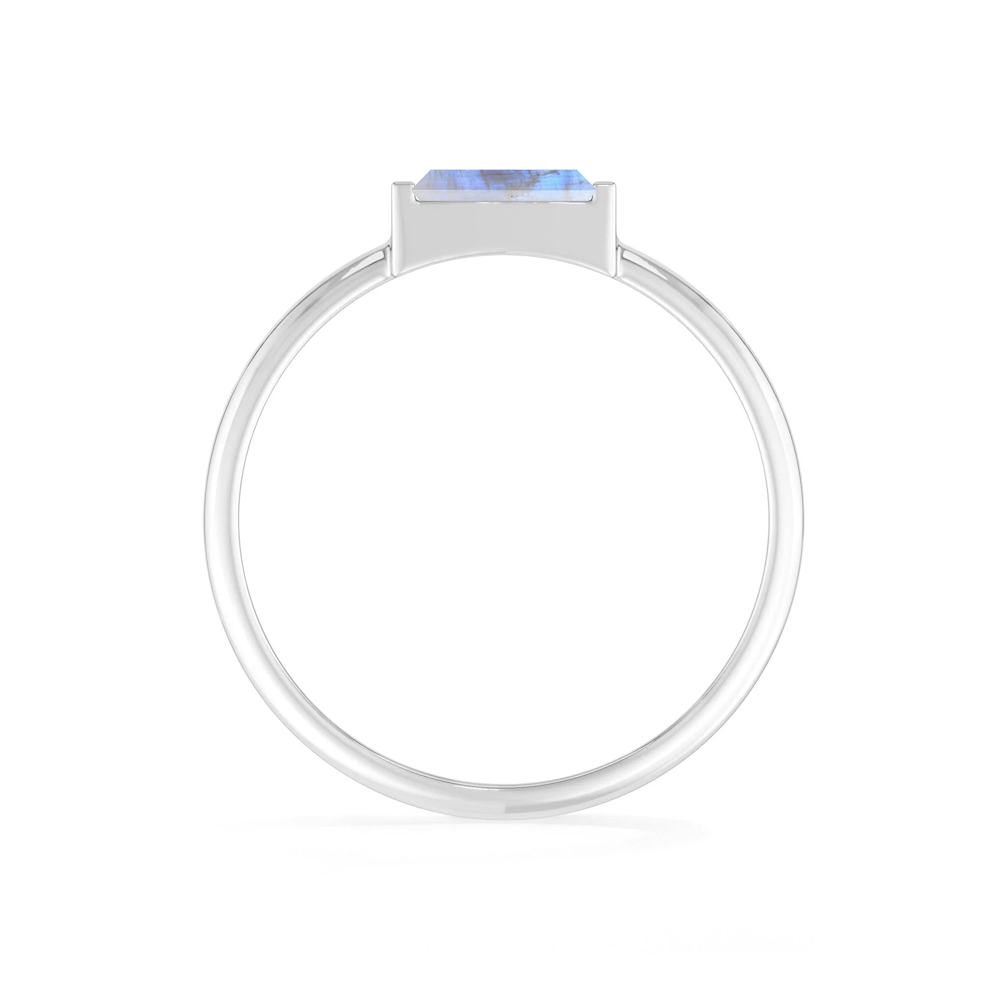 rainbow-moonstone bezel-set ring