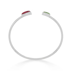 pink tourmaline green tourmaline twister bracelet