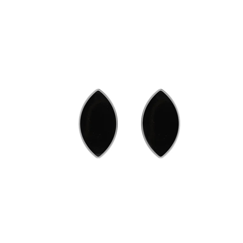 black onyx cab earrings