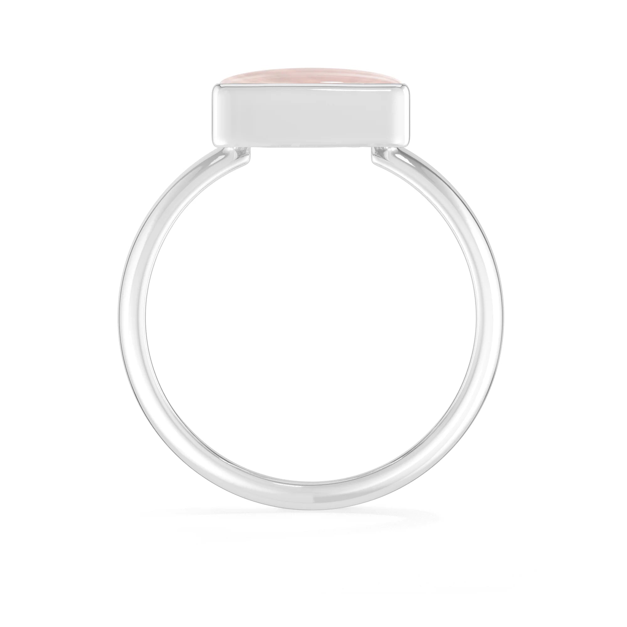 rose-quartz bezel-set ring