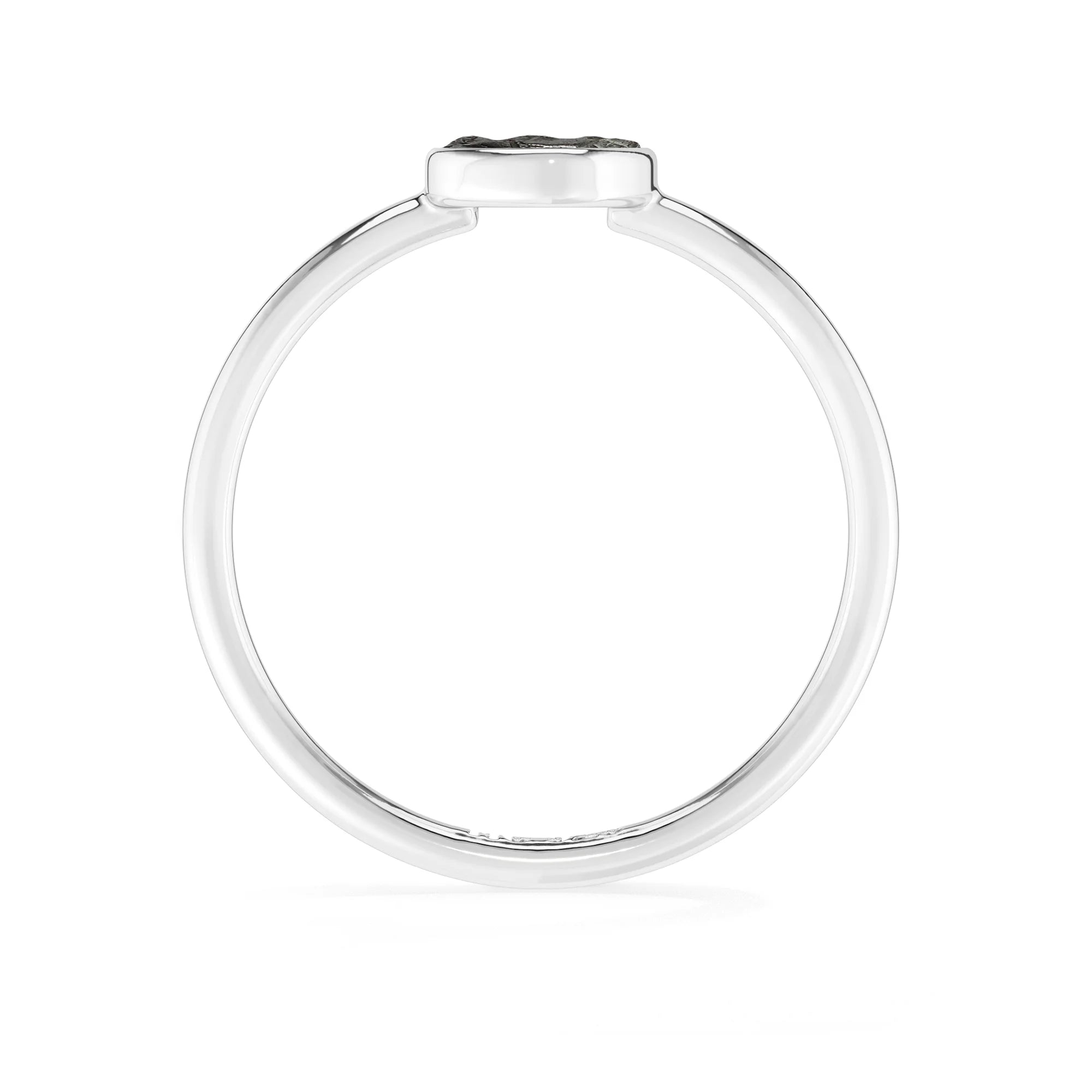 meteorite stackable bezel-set ring