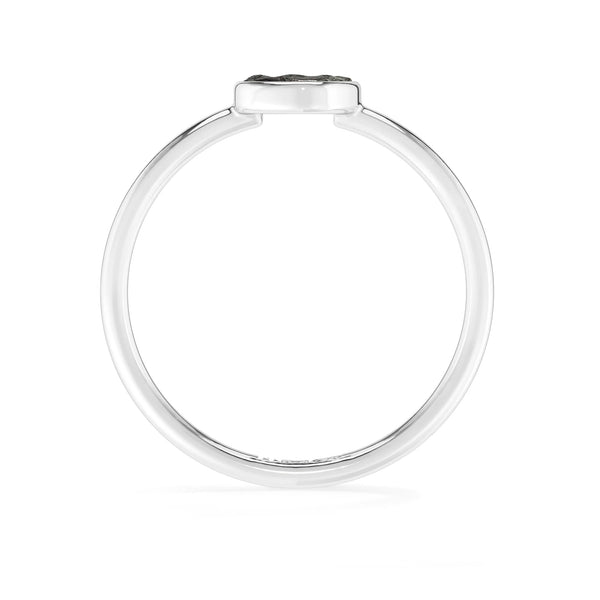 meteorite stackable bezel-set ring