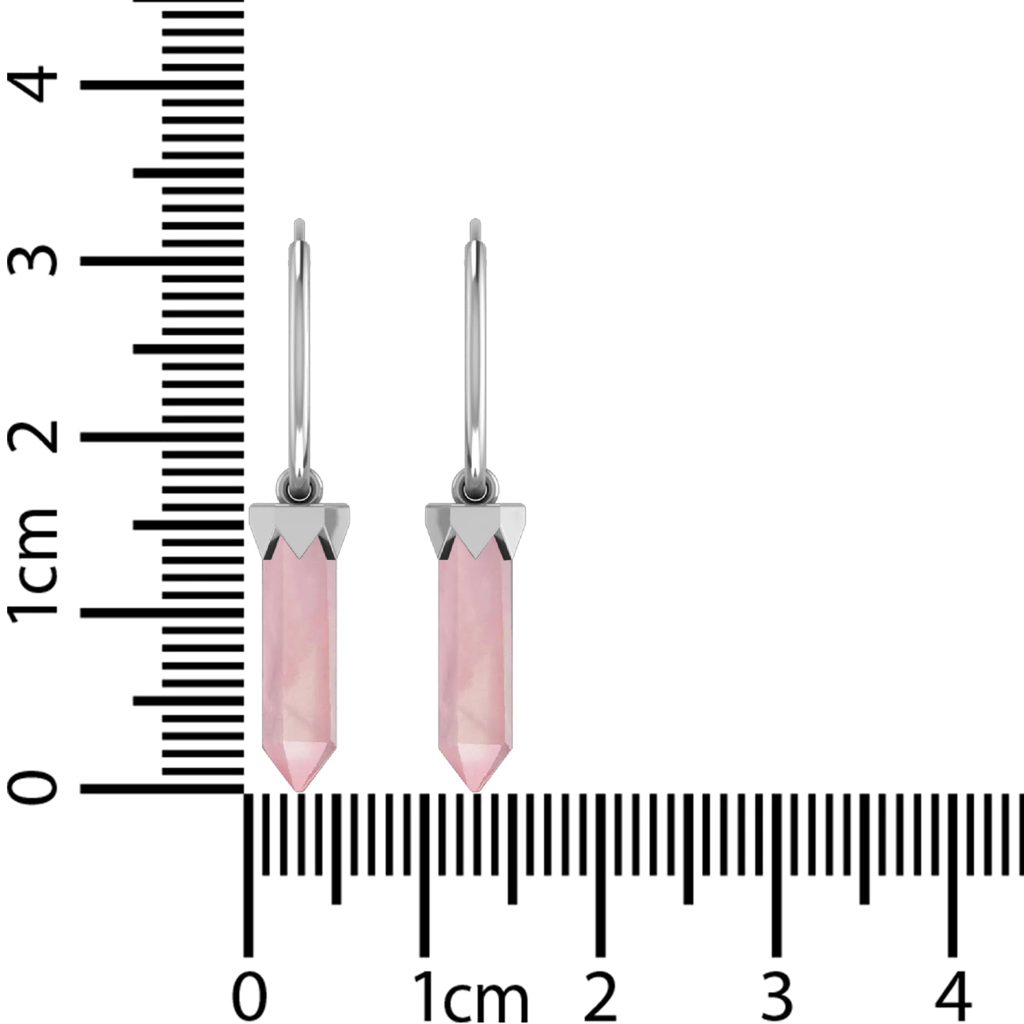 rose quartz cut earrings