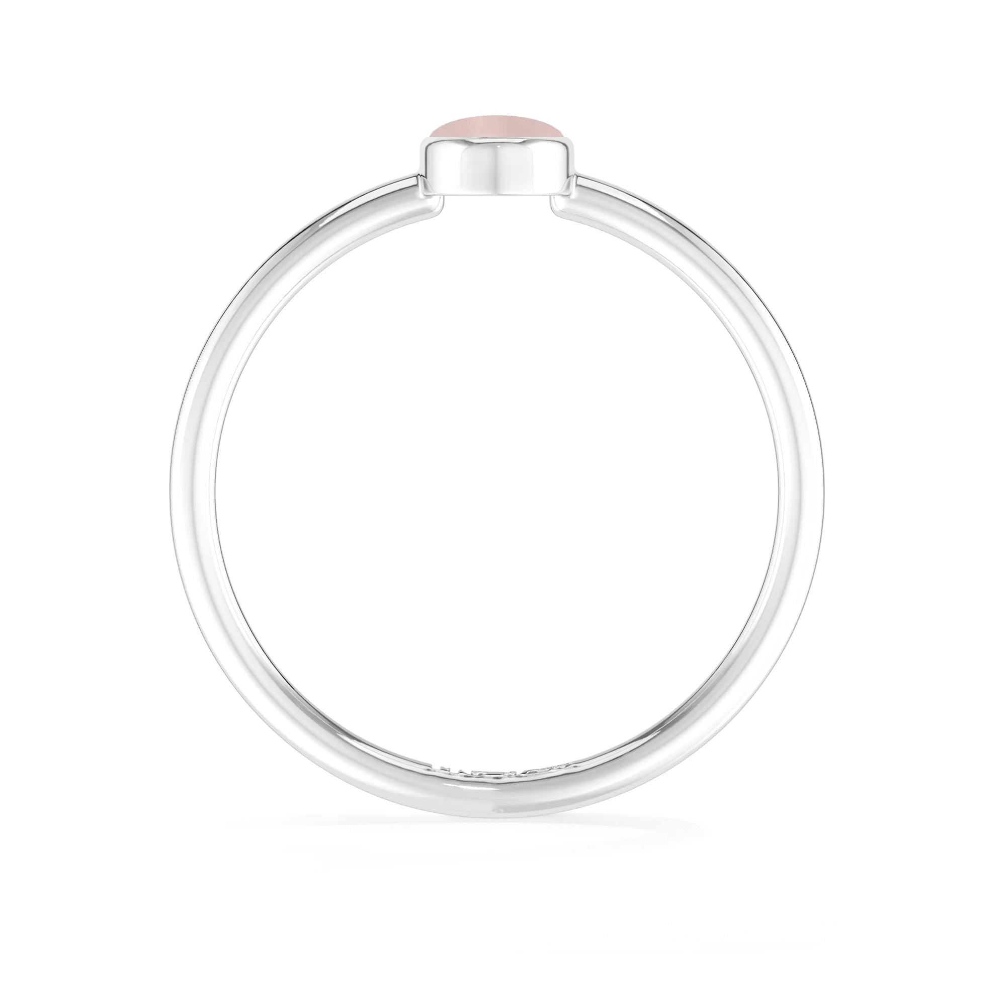rose quartz bezel-set ring