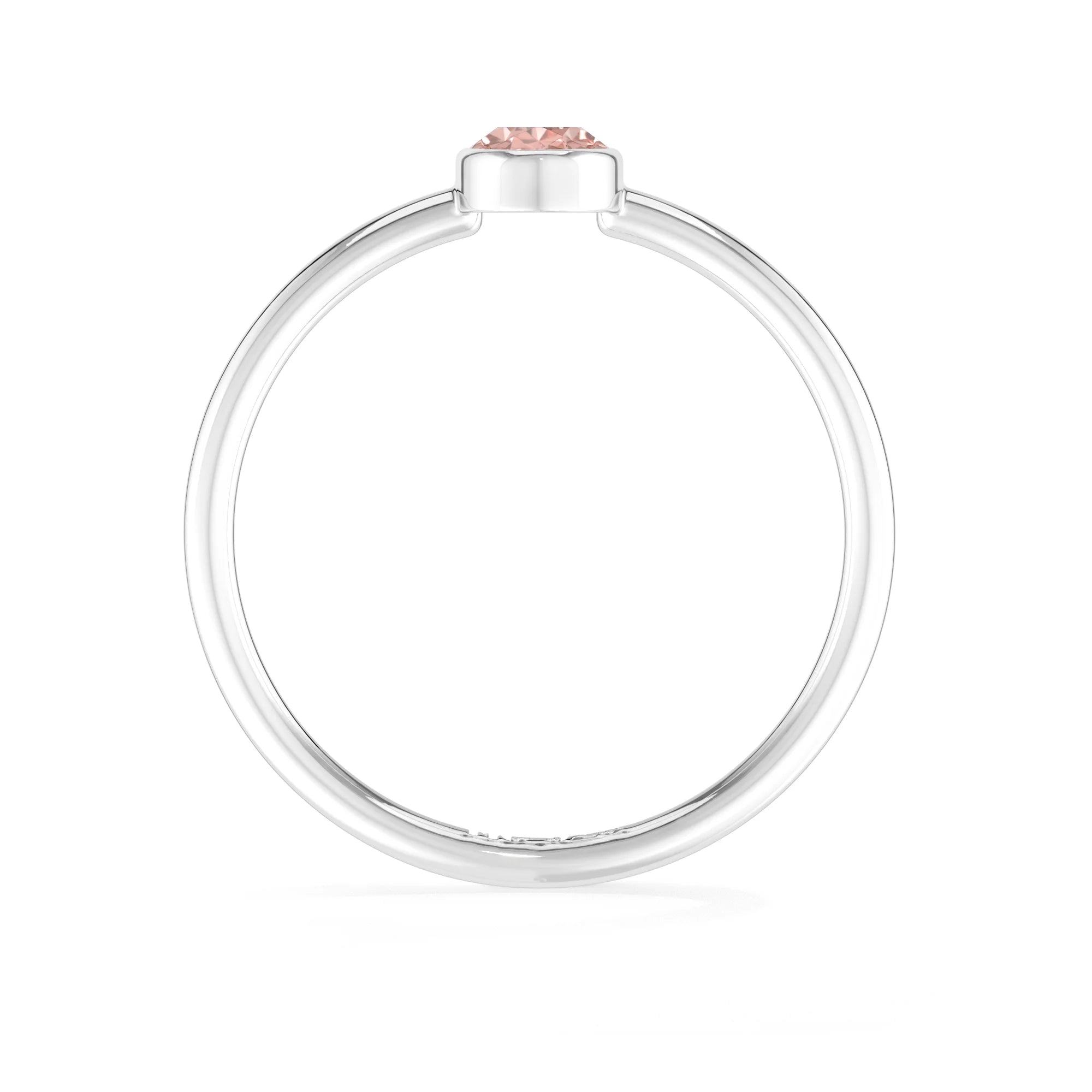 rose quartz stackable bezel-set ring