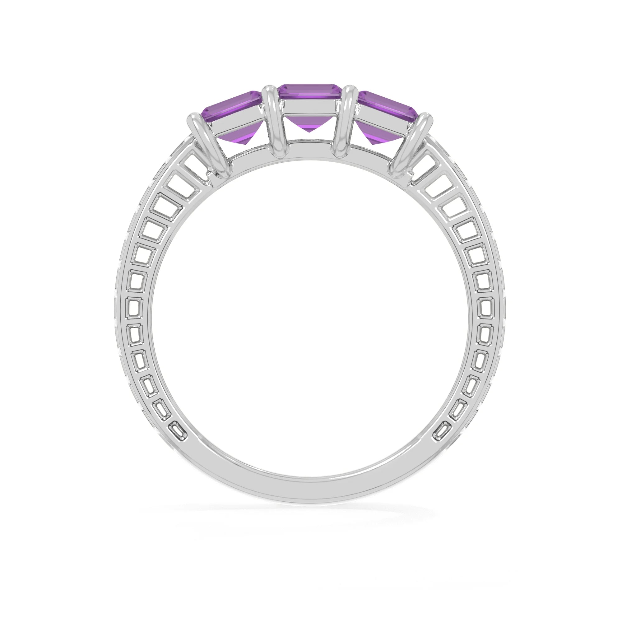 amethyst stackable prong-set ring
