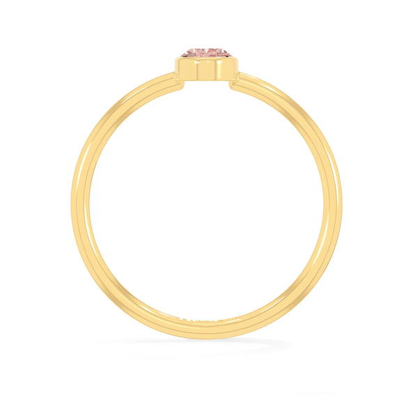 rose quartz stackable bezel-set ring