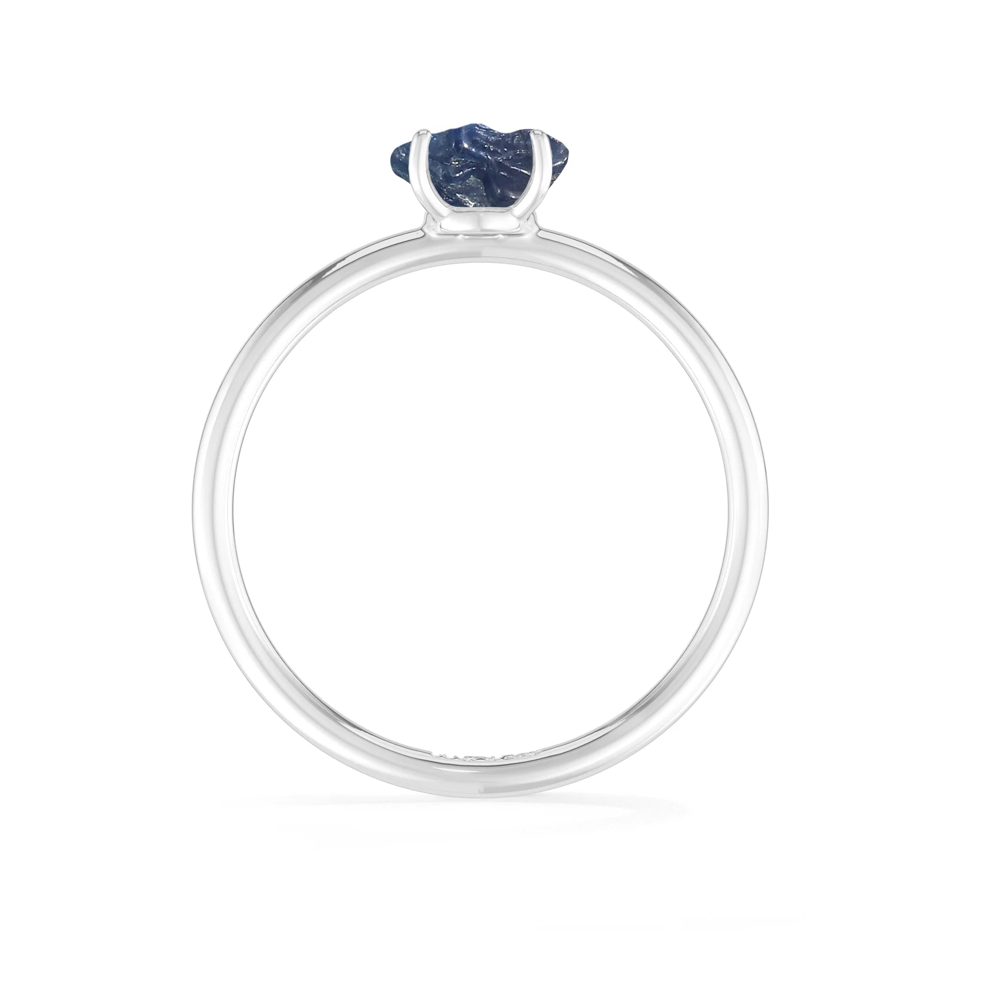 blue sapphire stackable prong-set ring