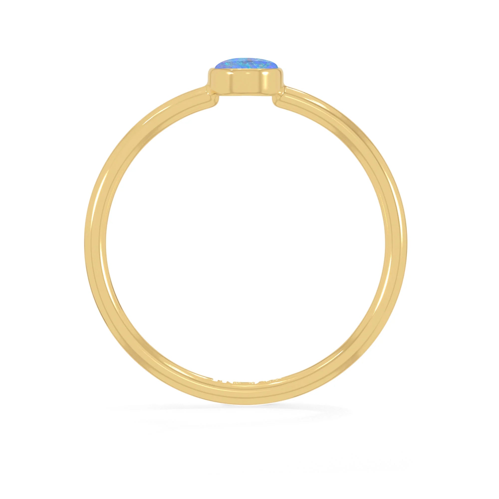 australian opal bezel-set ring