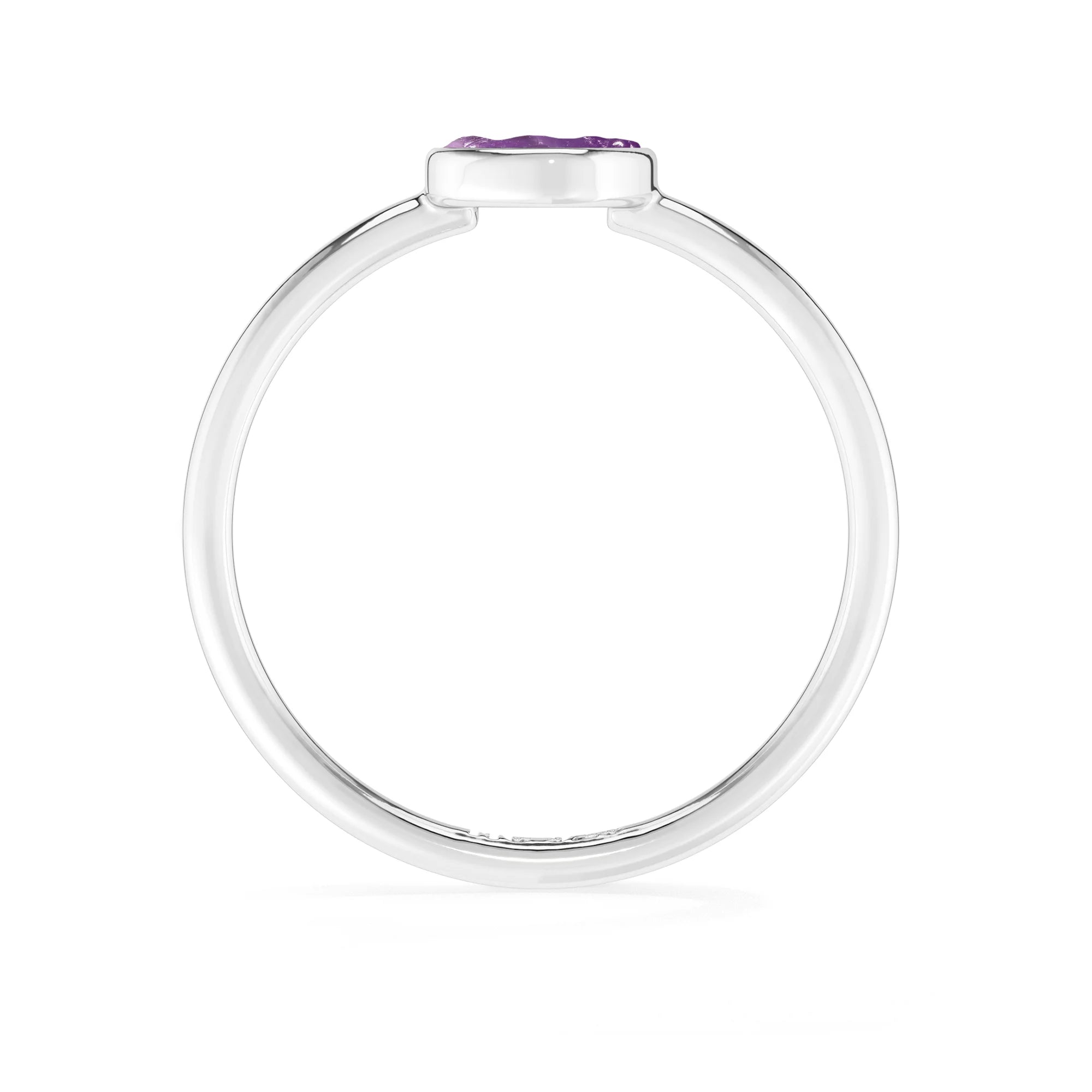 amethyst stackable bezel-set ring