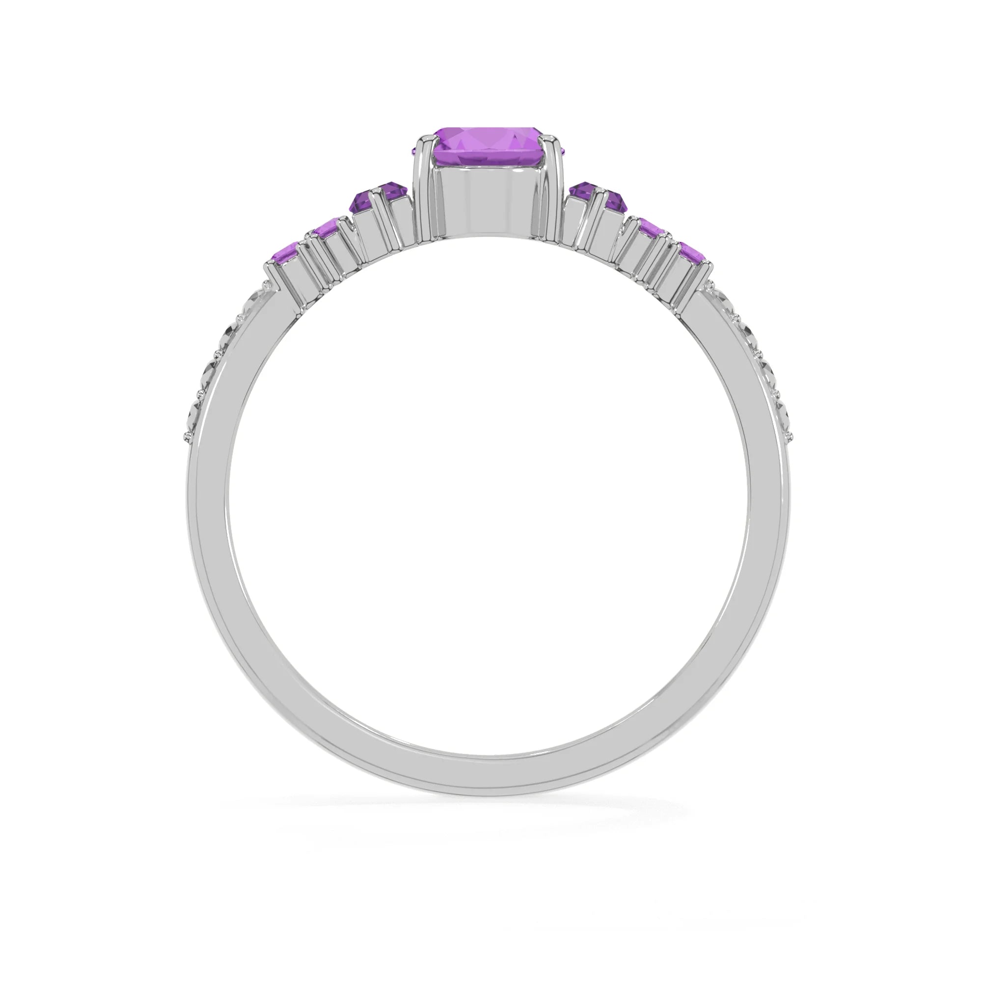amethyst prong-set ring