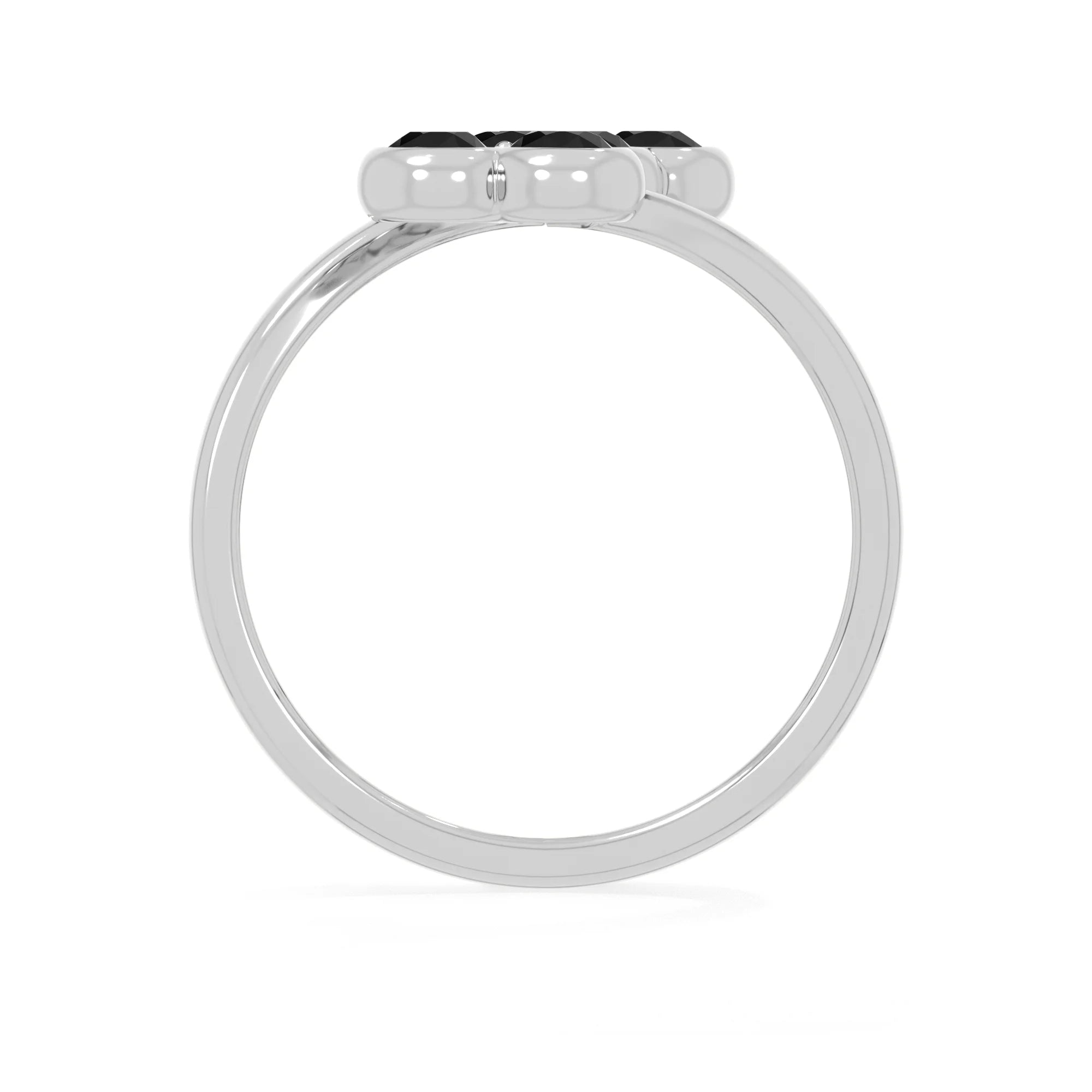 black-tourmaline stackable bezel-set ring