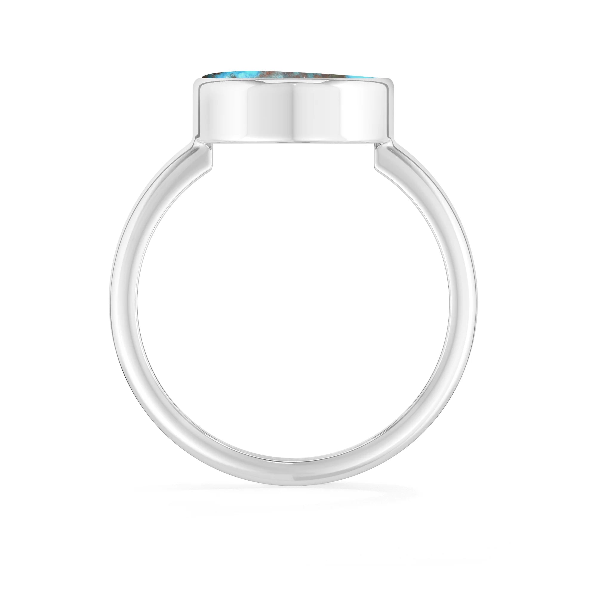 chrysocolla bezel-set ring